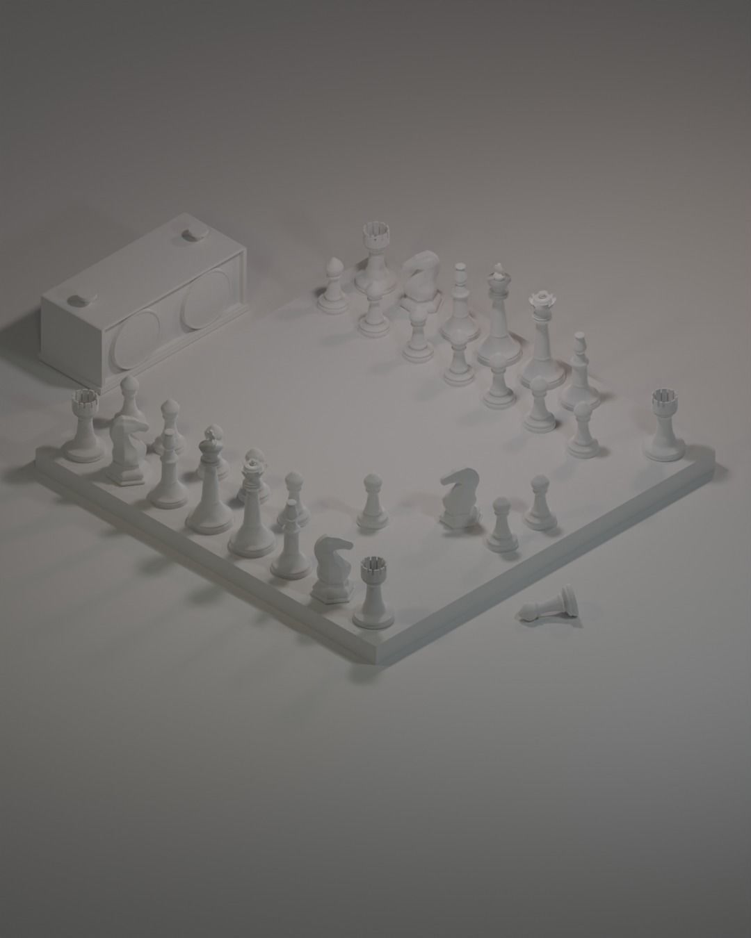 Chess Game Low-poly 3D model_1