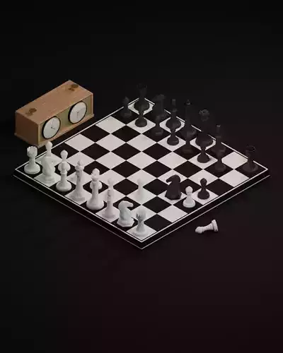 Chess Game Low-poly 3D model Chess Game Low-poly 3D model