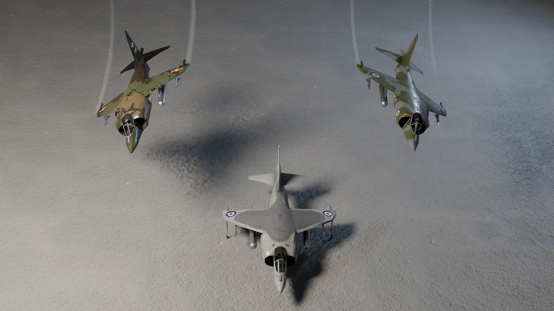 Hawker Harrier jet fighter Low-poly 3D model_1