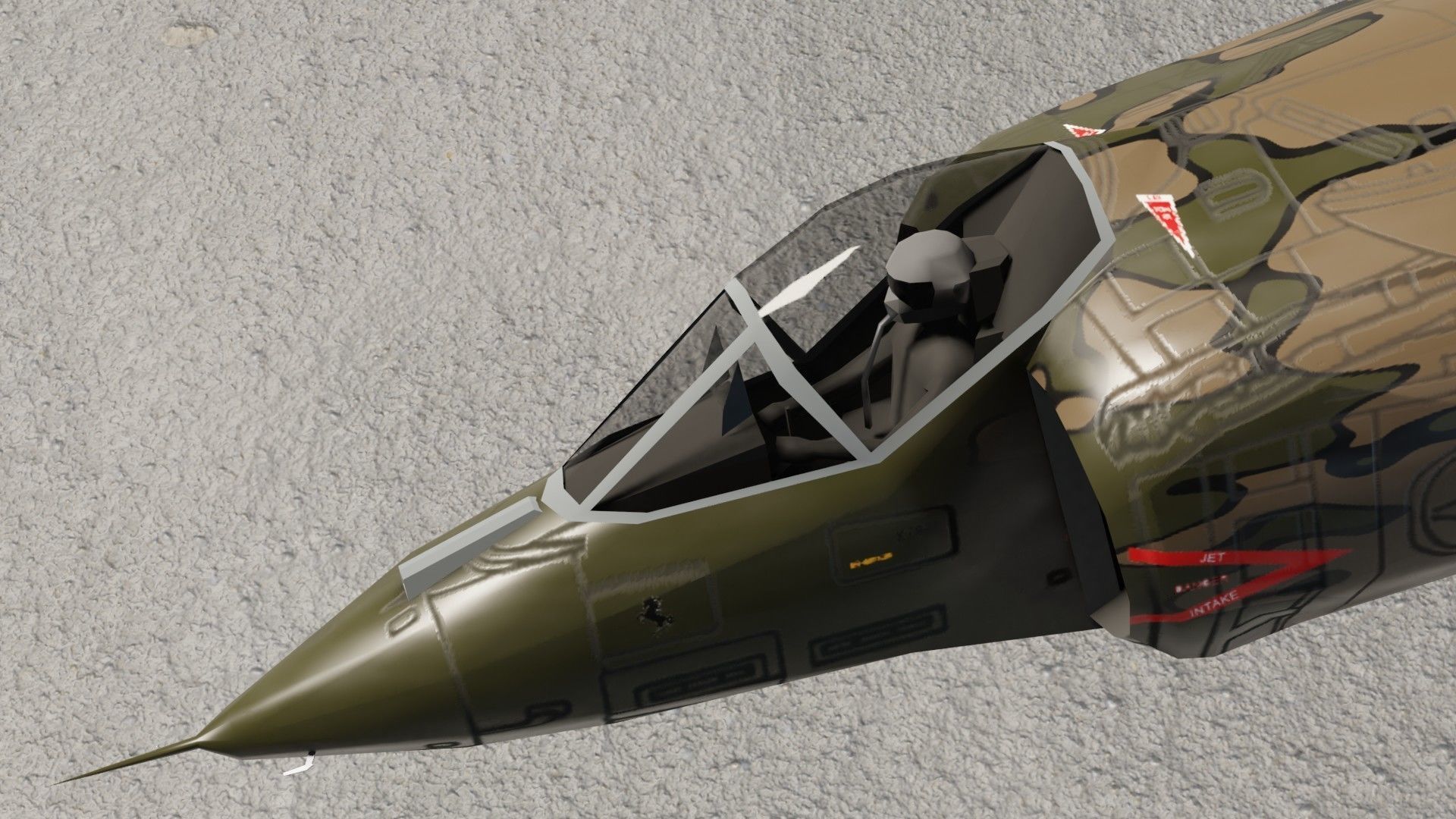 Hawker Harrier jet fighter Low-poly 3D model_14