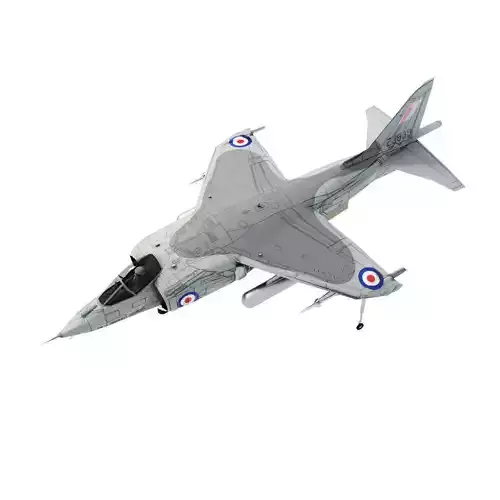 Hawker Harrier jet fighter Low-poly 3D model
