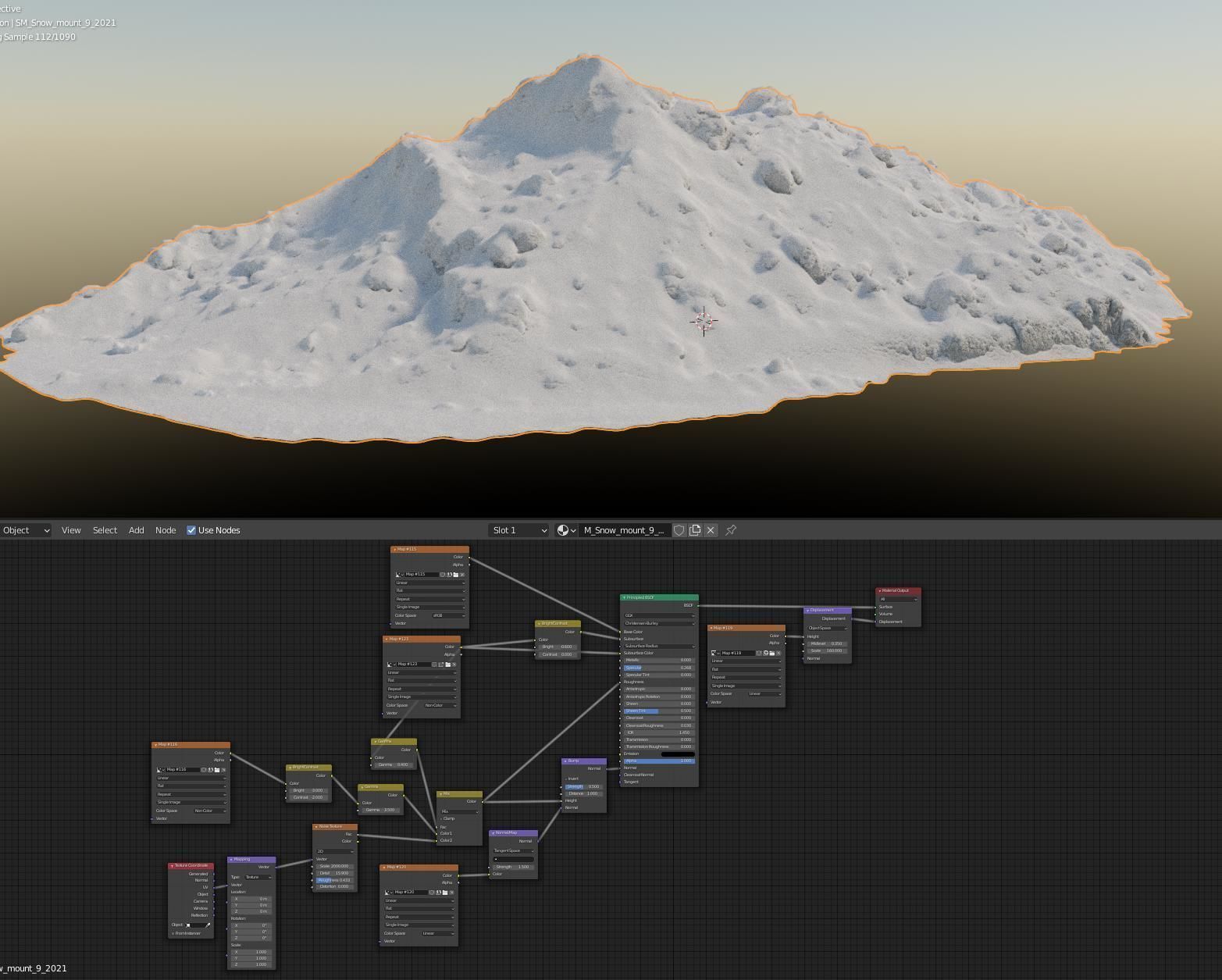 Snow wall Mountain 3D model_8