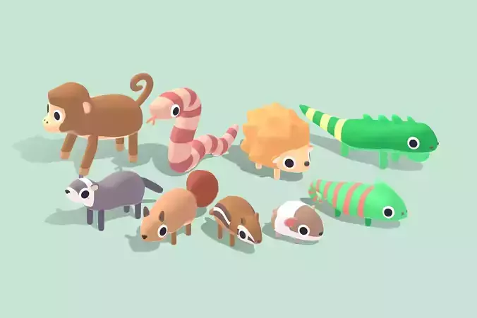 Quirky Series - Pets Animals Vol 2 Low-poly 3D model