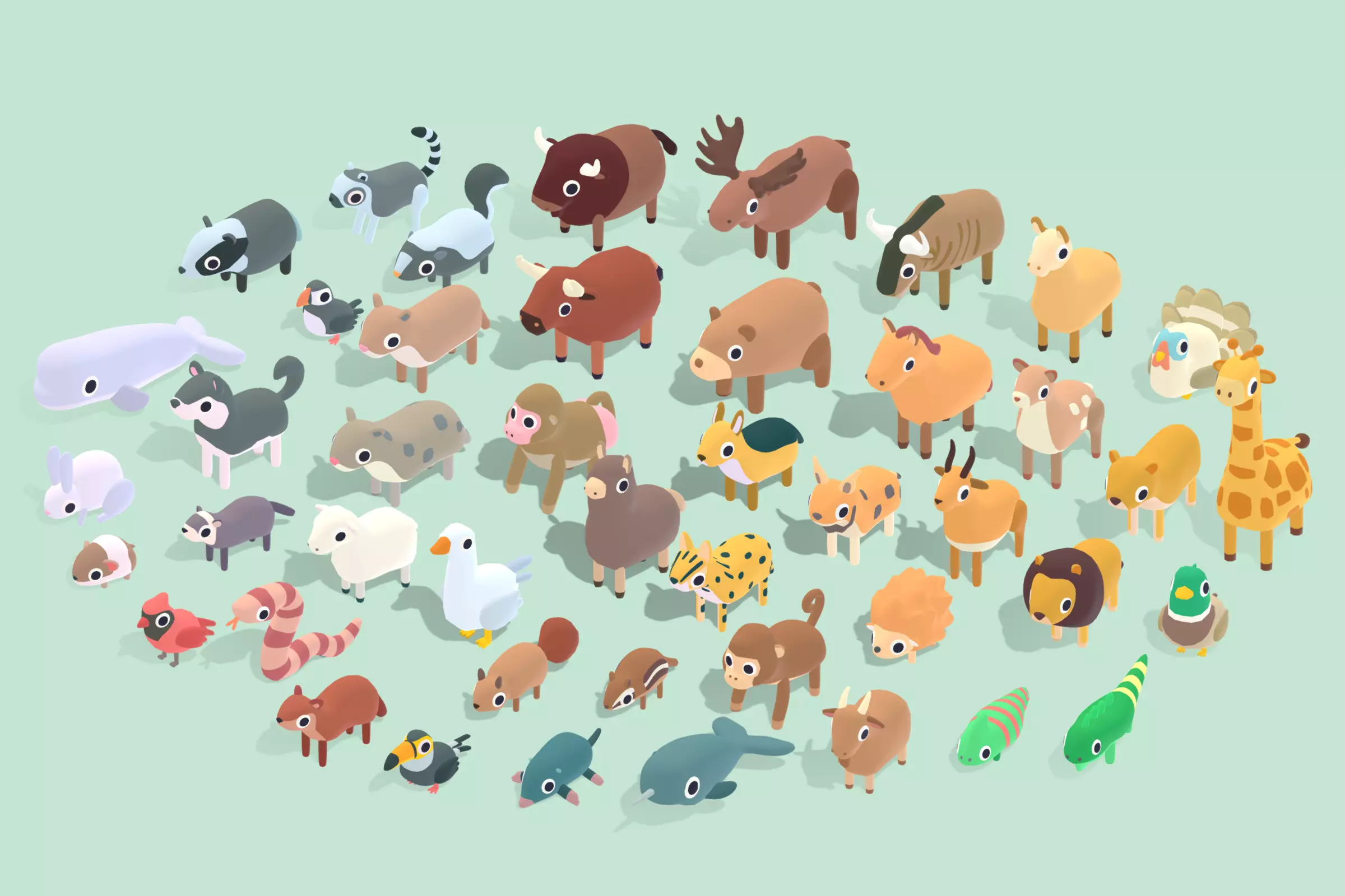 Quirky Series - Animals Mega Pack Vol 3 Low-poly 3D model
