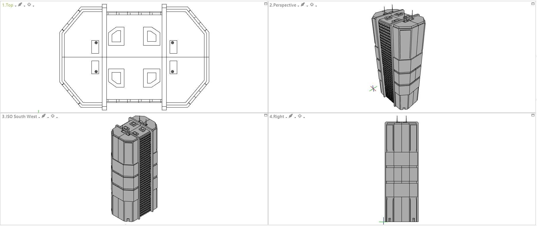 Sci-Fi building dressing kitbash PACK - 5  Low-poly 3D model_16