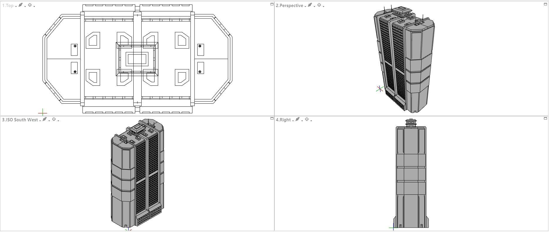 Sci-Fi building dressing kitbash PACK - 5  Low-poly 3D model_17