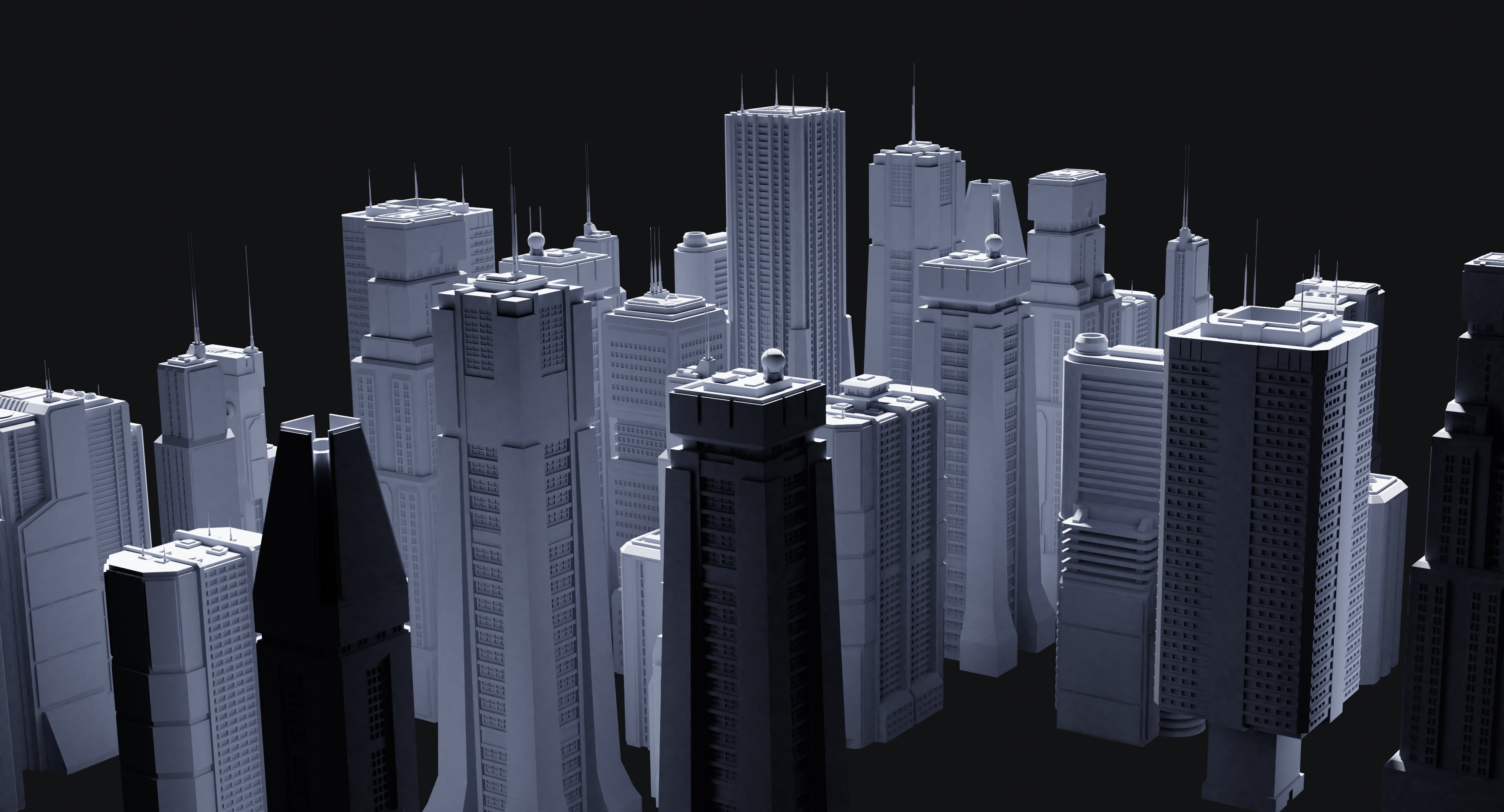 Sci-Fi building dressing kitbash PACK - 5  Low-poly 3D model_1