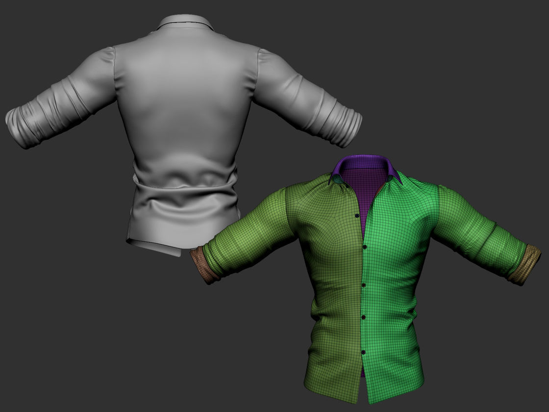 Shirt joker Low-poly 3D model_1
