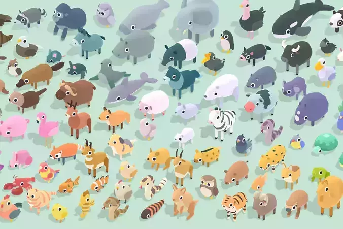 Quirky Series - Animals ULTIMATE Pack Low-poly 3D model