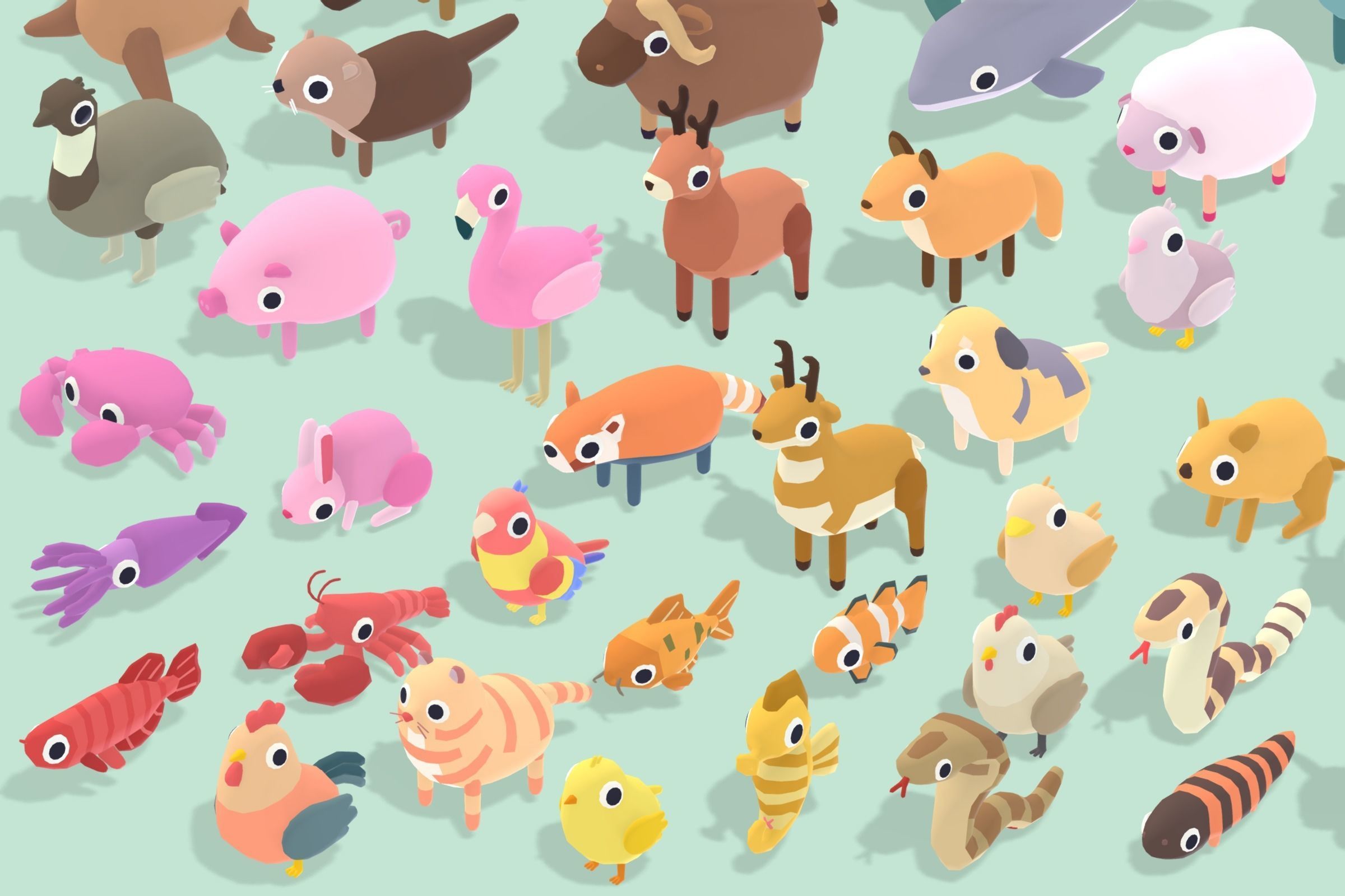 Quirky Series - Animals ULTIMATE Pack Low-poly 3D model_4
