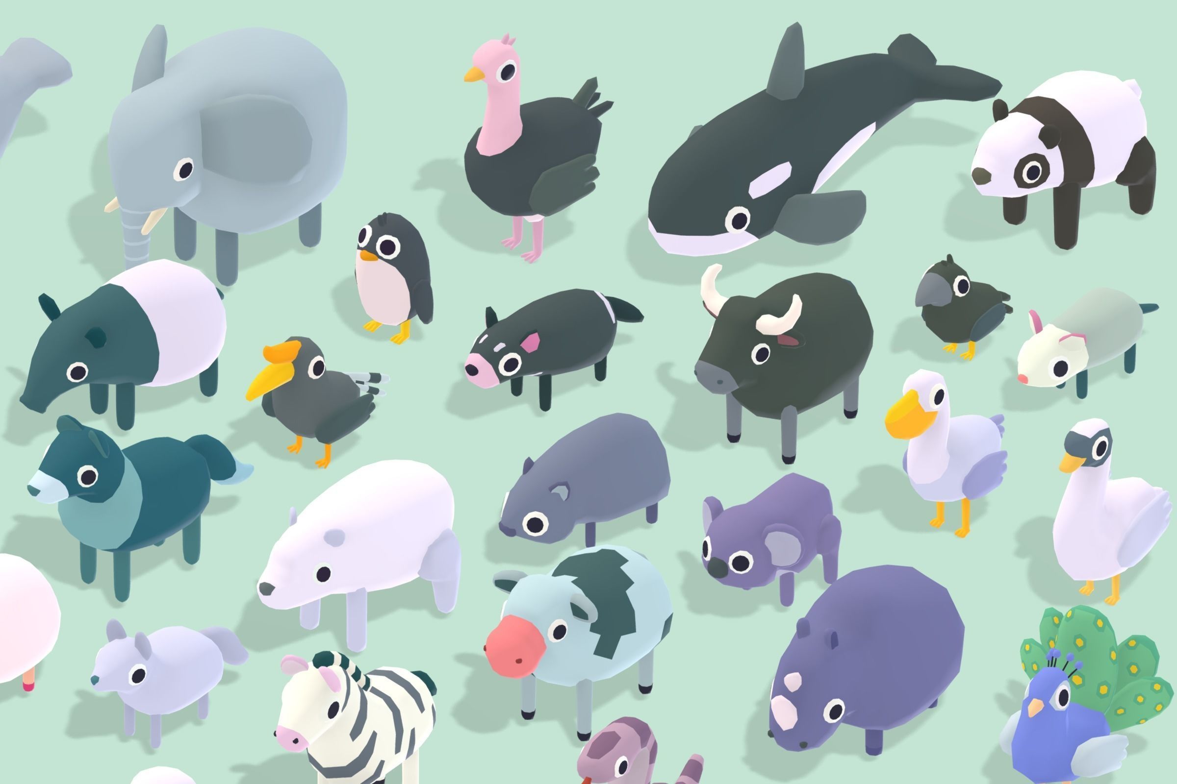 Quirky Series - Animals ULTIMATE Pack Low-poly 3D model_2
