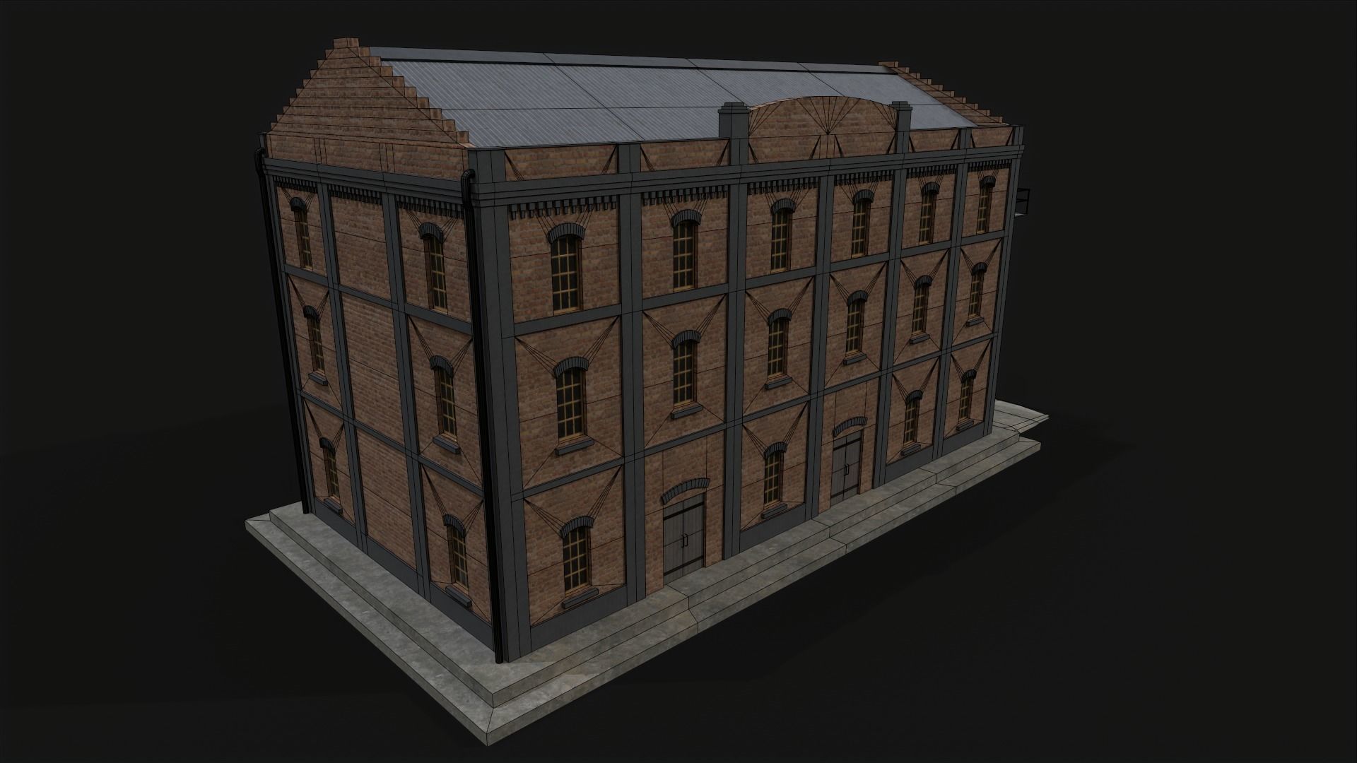 Old mill lowpoly house Low-poly 3D model_6