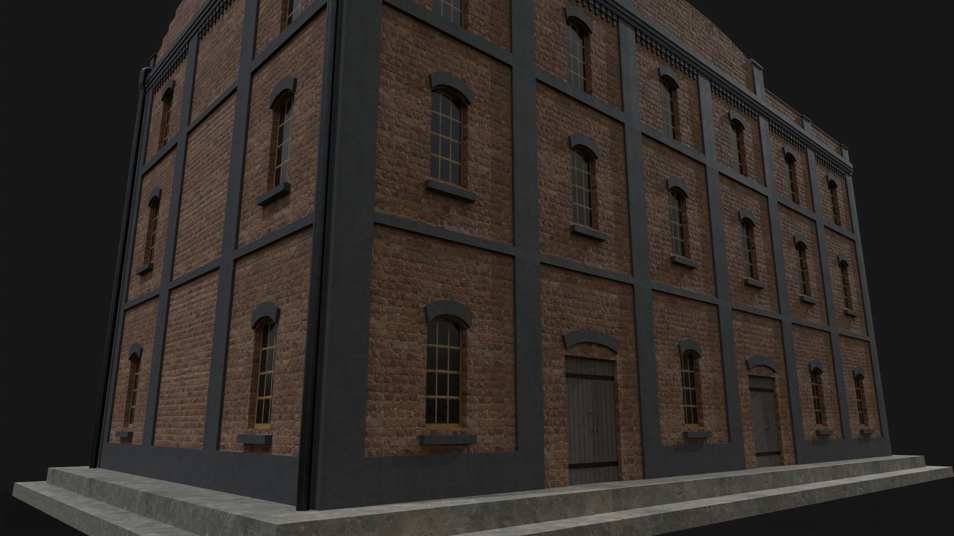 Old mill lowpoly house Low-poly 3D model_3