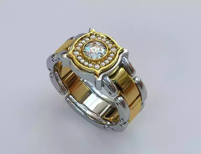 MENS ring MENS signet WITH DIAMONDS 