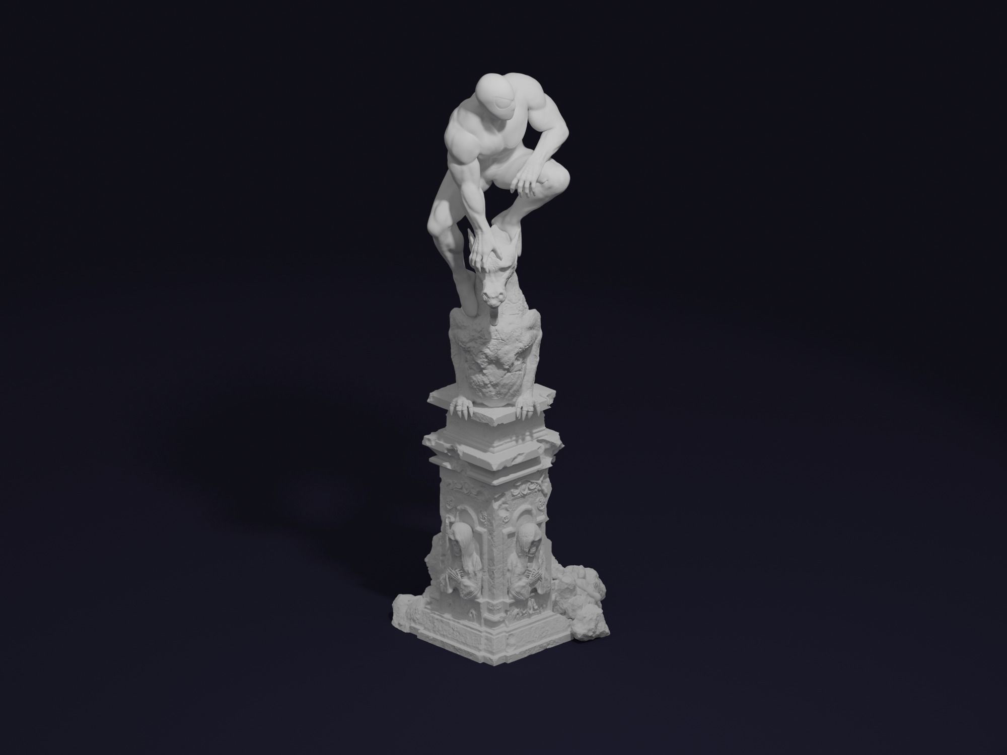 Venom and Symbiote Spider-Man 2 style 3D print model_14