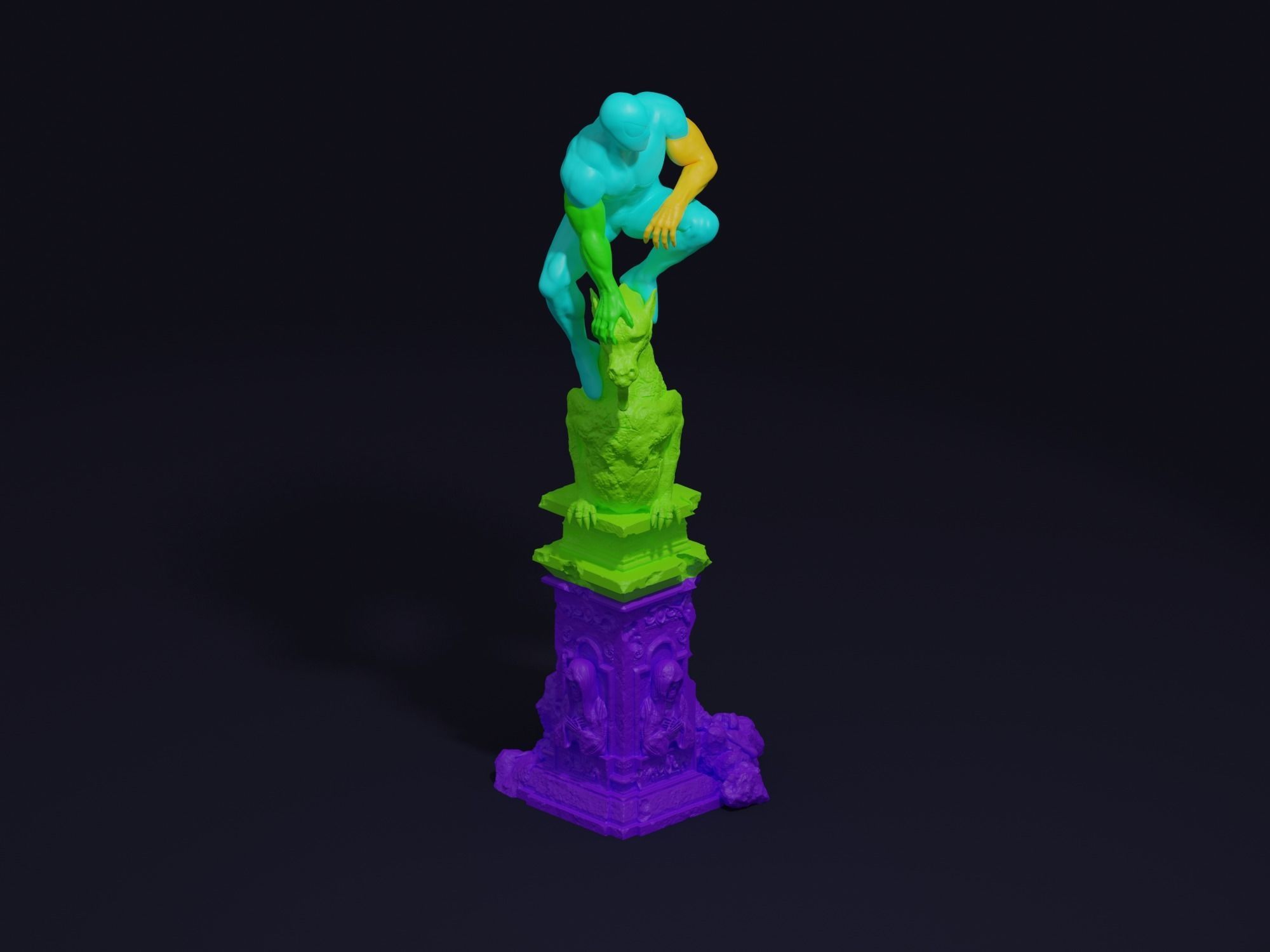 Venom and Symbiote Spider-Man 2 style 3D print model_5