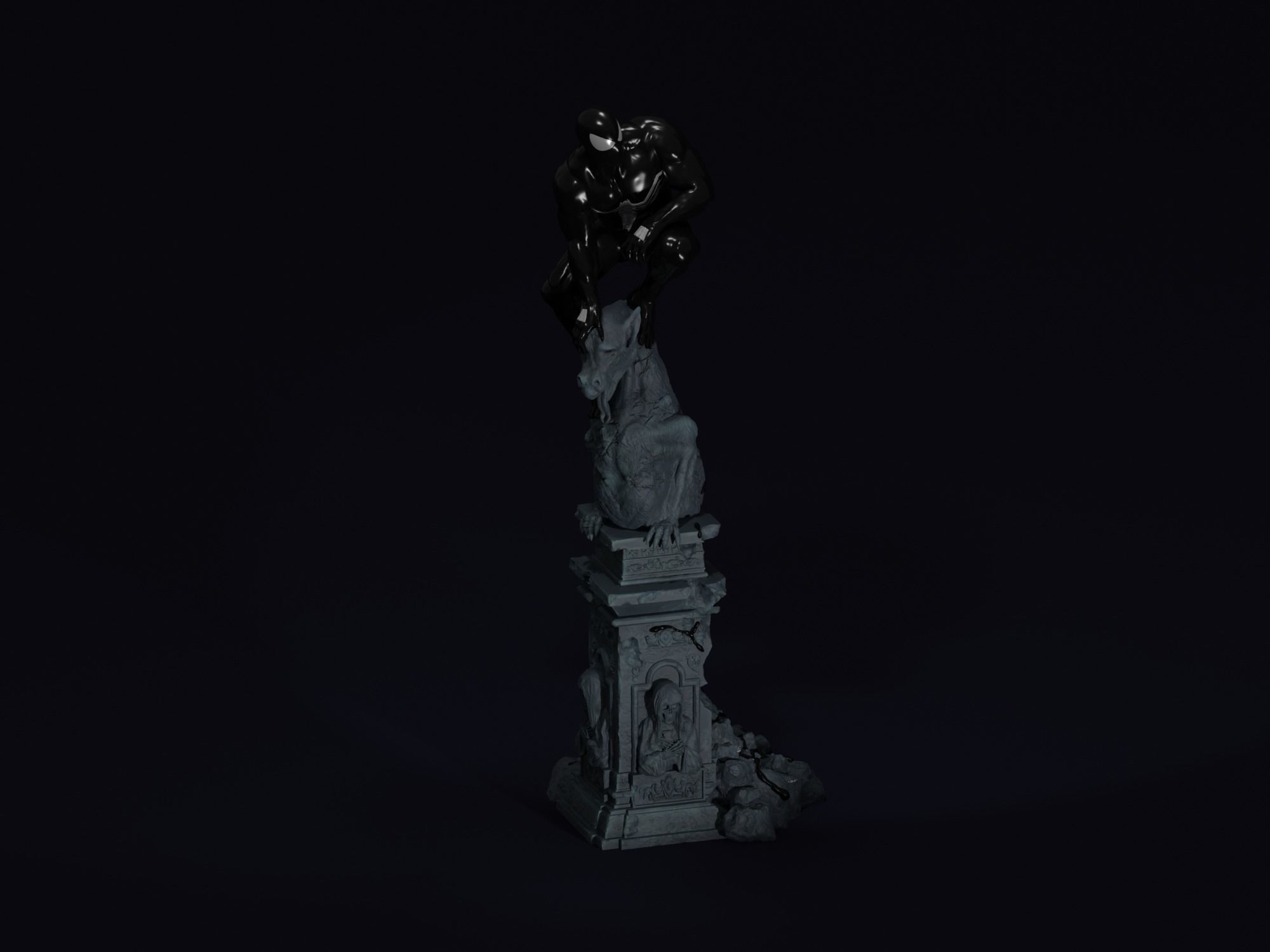 Venom and Symbiote Spider-Man 2 style 3D print model_3