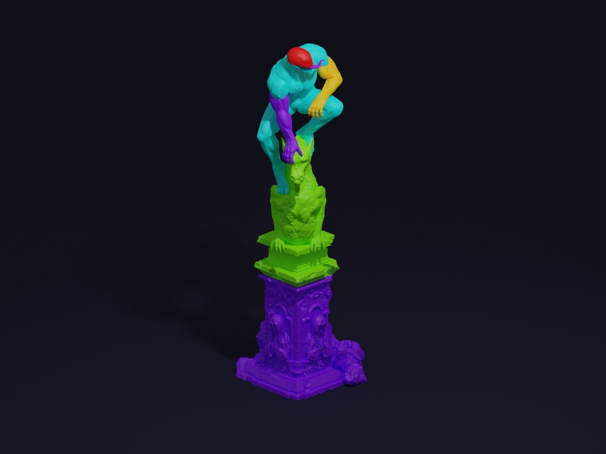 Venom and Symbiote Spider-Man 2 style 3D print model_4