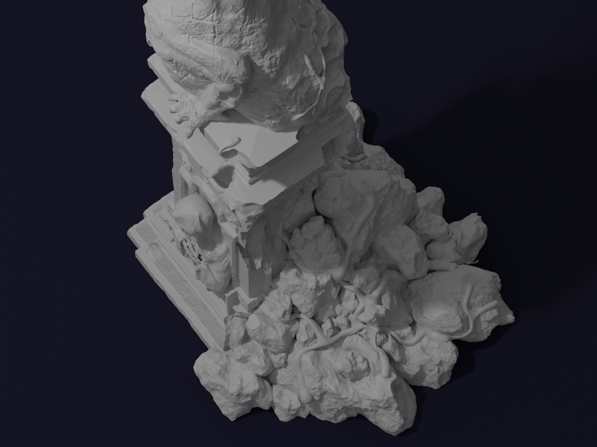 Venom and Symbiote Spider-Man 2 style 3D print model_10