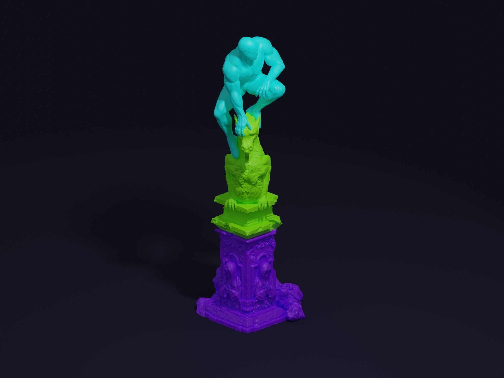 Venom and Symbiote Spider-Man 2 style 3D print model_6