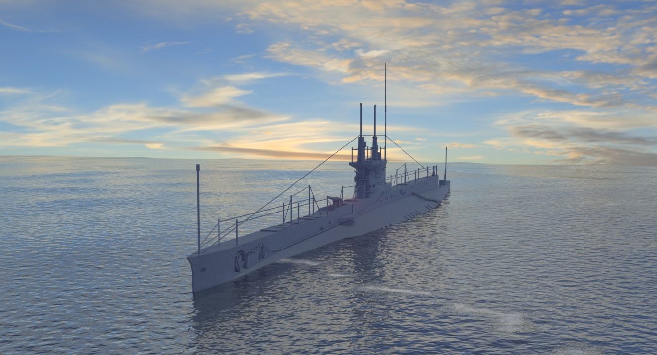 HMS E Class - Submarines Low-poly 3D model_1