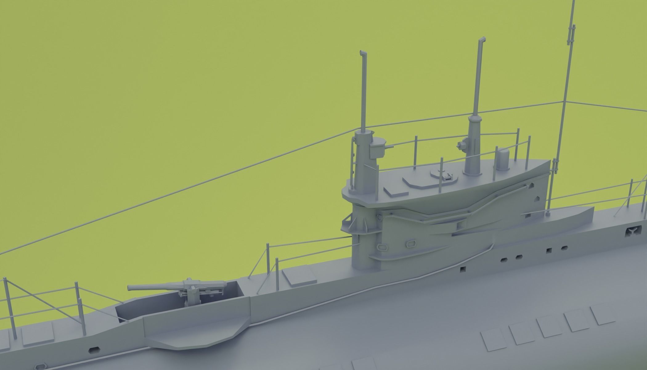 HMS E Class - Submarines Low-poly 3D model_16
