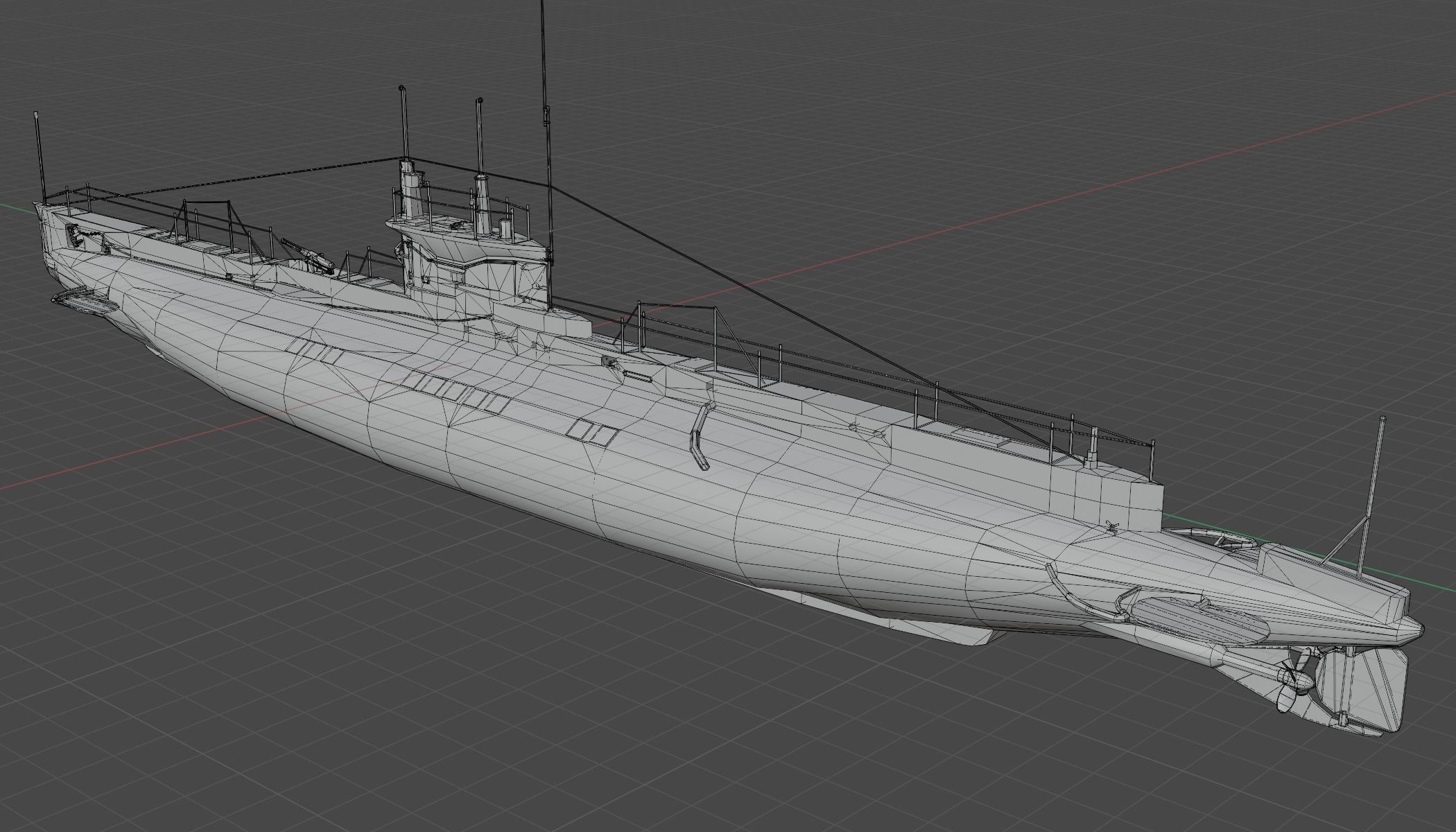 HMS E Class - Submarines Low-poly 3D model_18