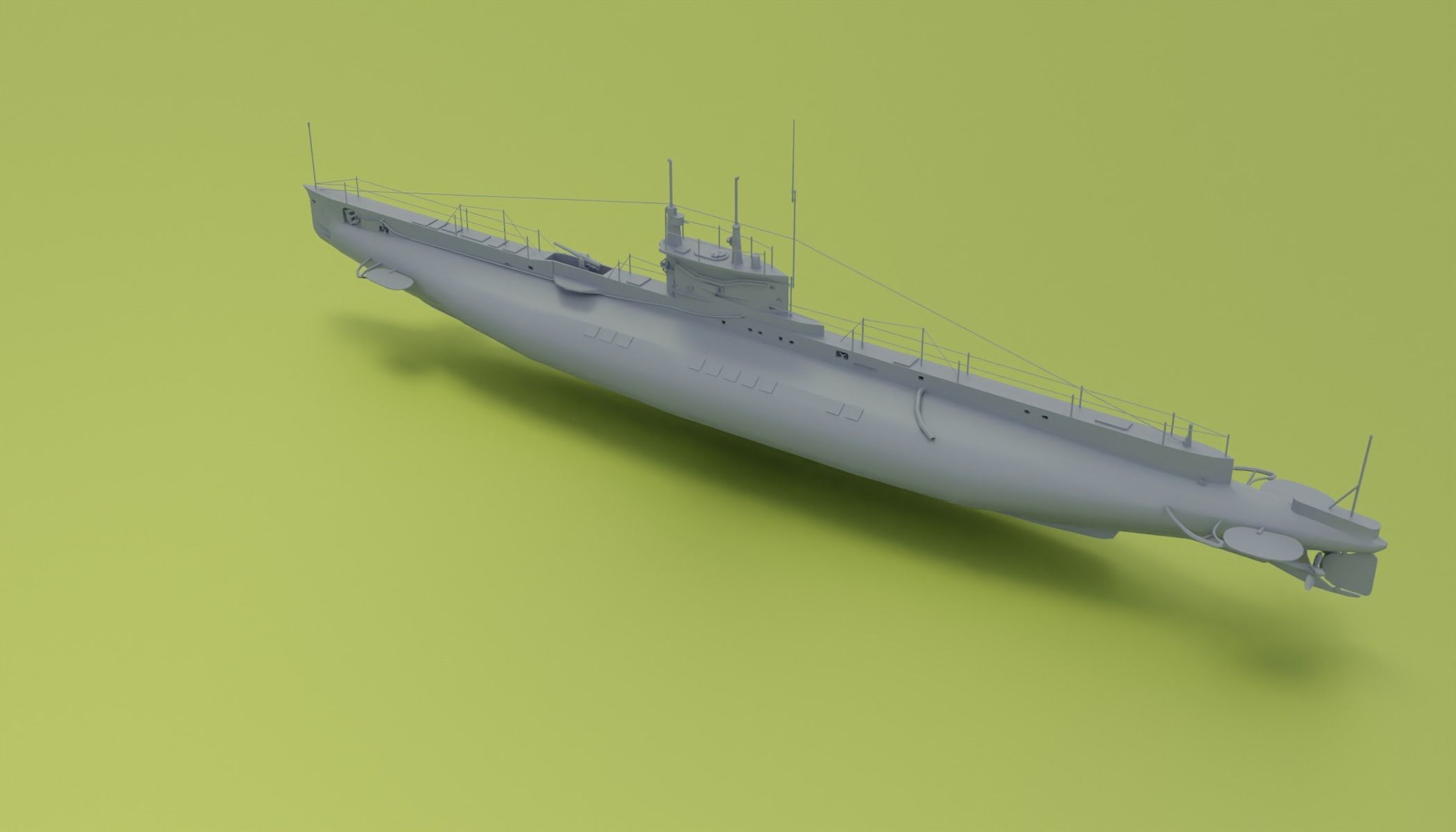 HMS E Class - Submarines Low-poly 3D model_4