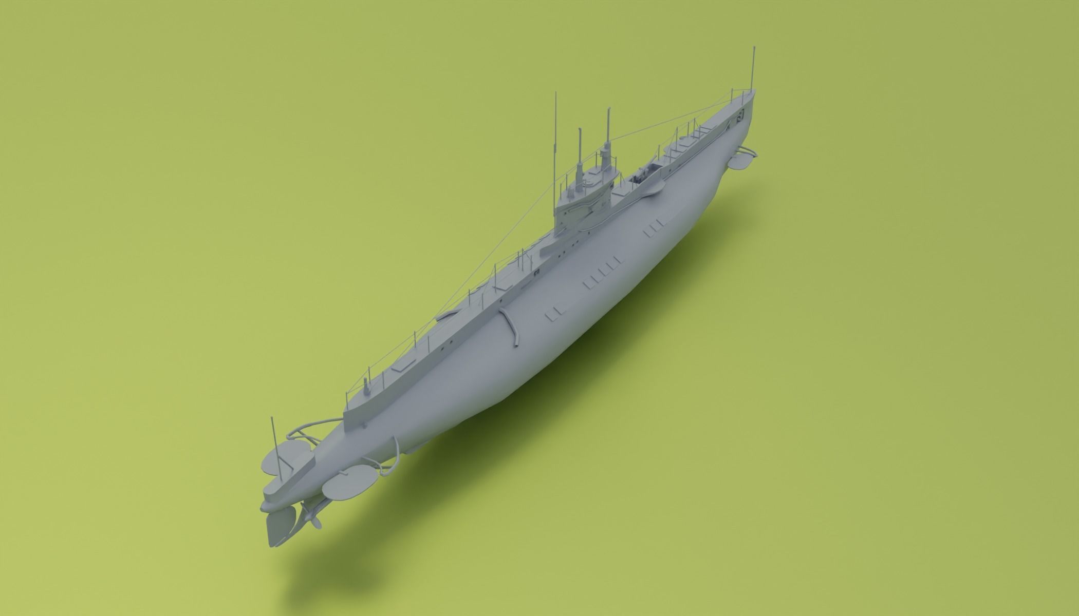 HMS E Class - Submarines Low-poly 3D model_6