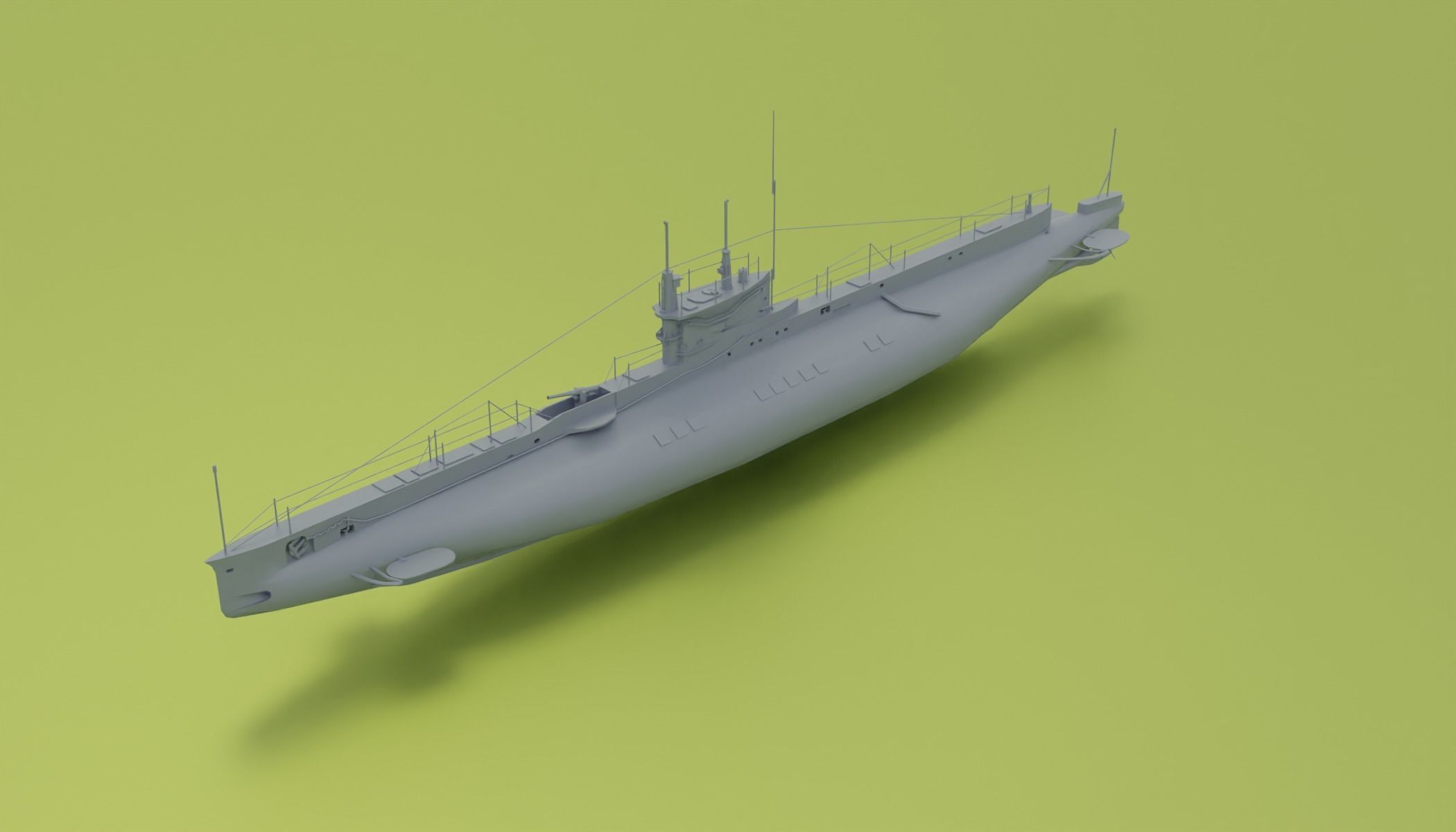 HMS E Class - Submarines Low-poly 3D model_2