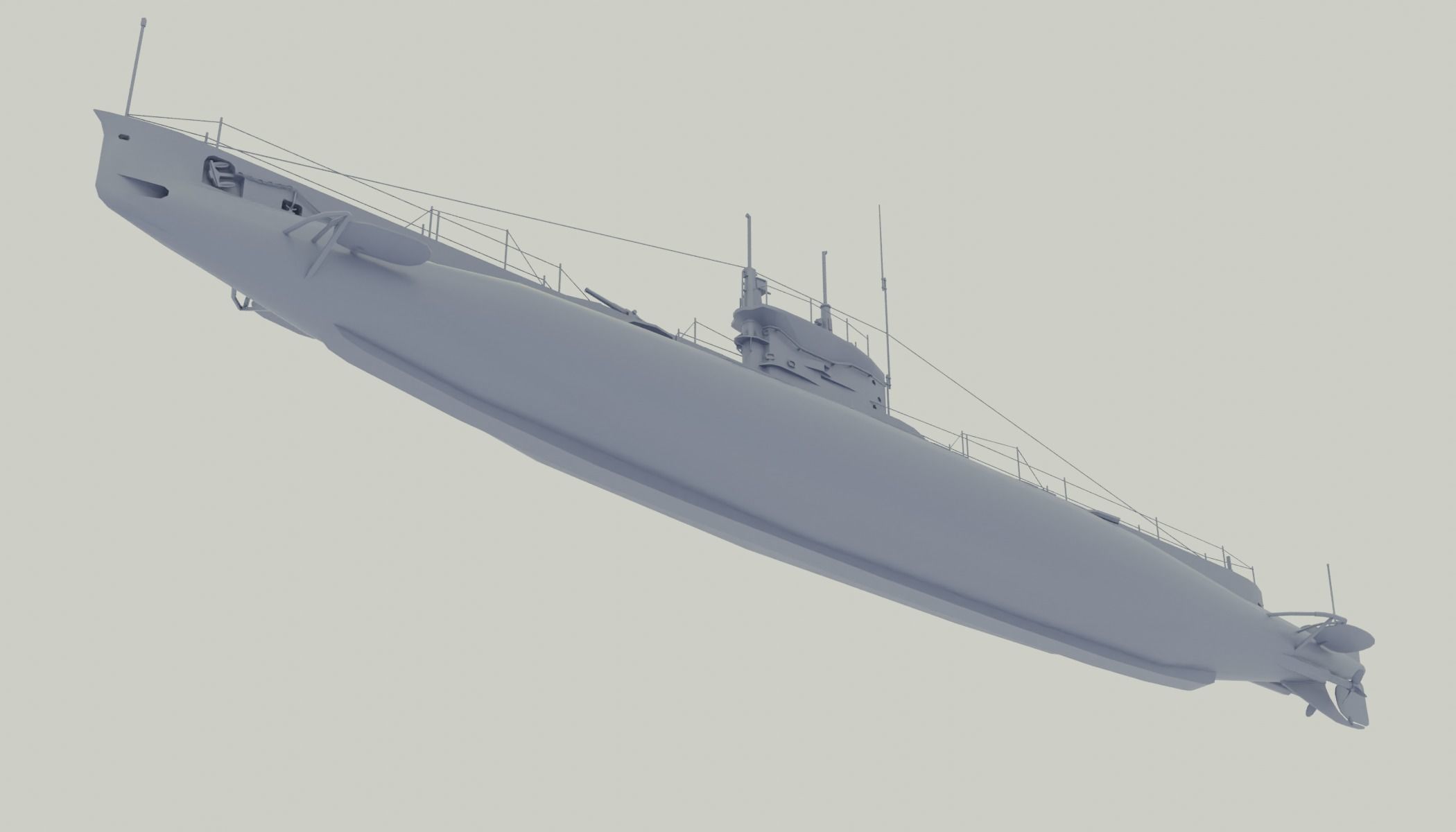 HMS E Class - Submarines Low-poly 3D model_14
