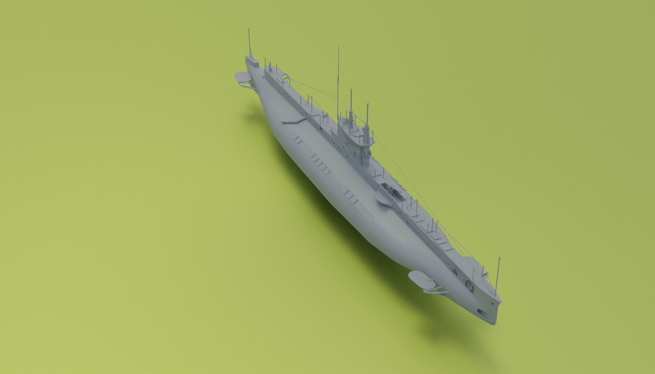 HMS E Class - Submarines Low-poly 3D model_9