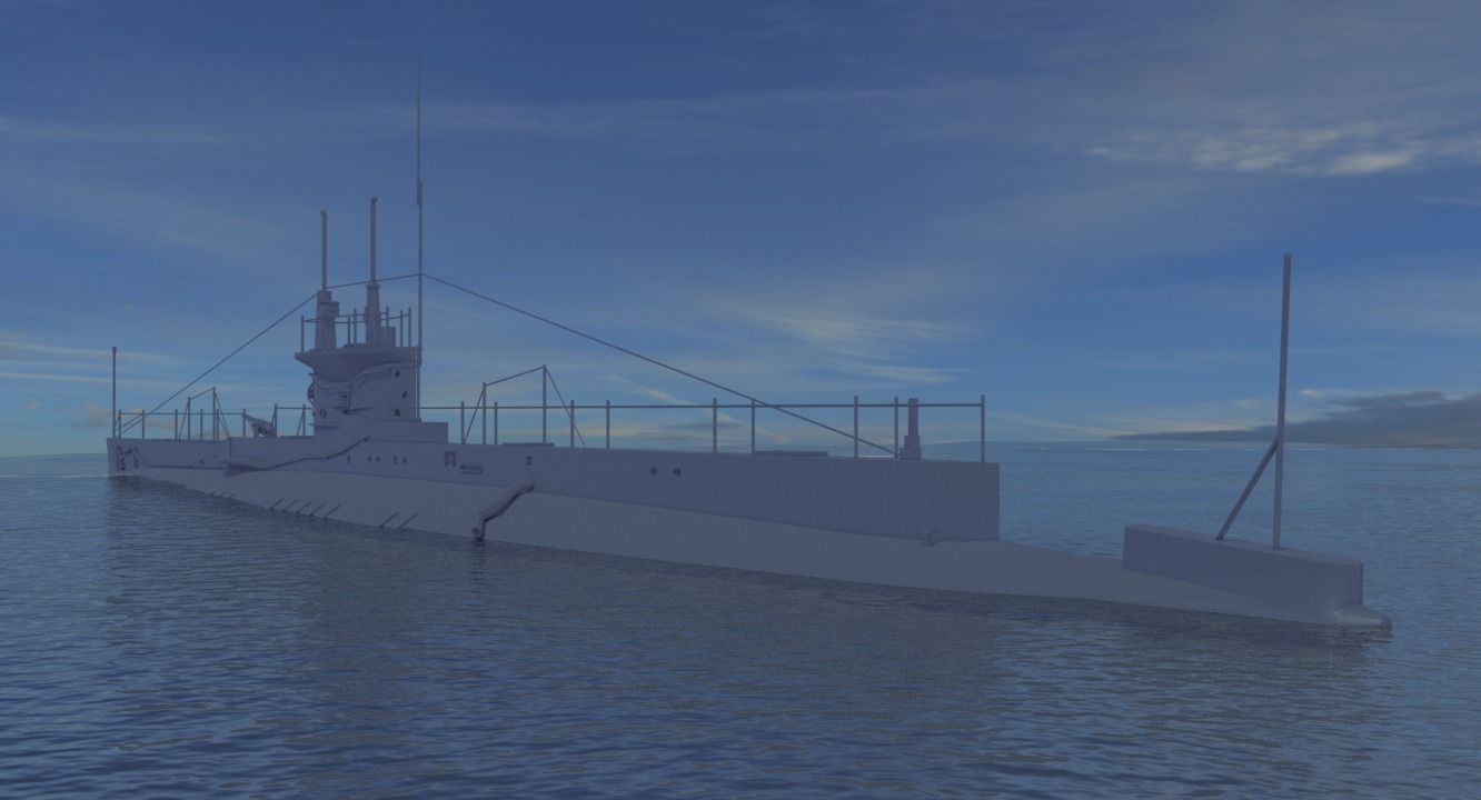 HMS E Class - Submarines Low-poly 3D model_21