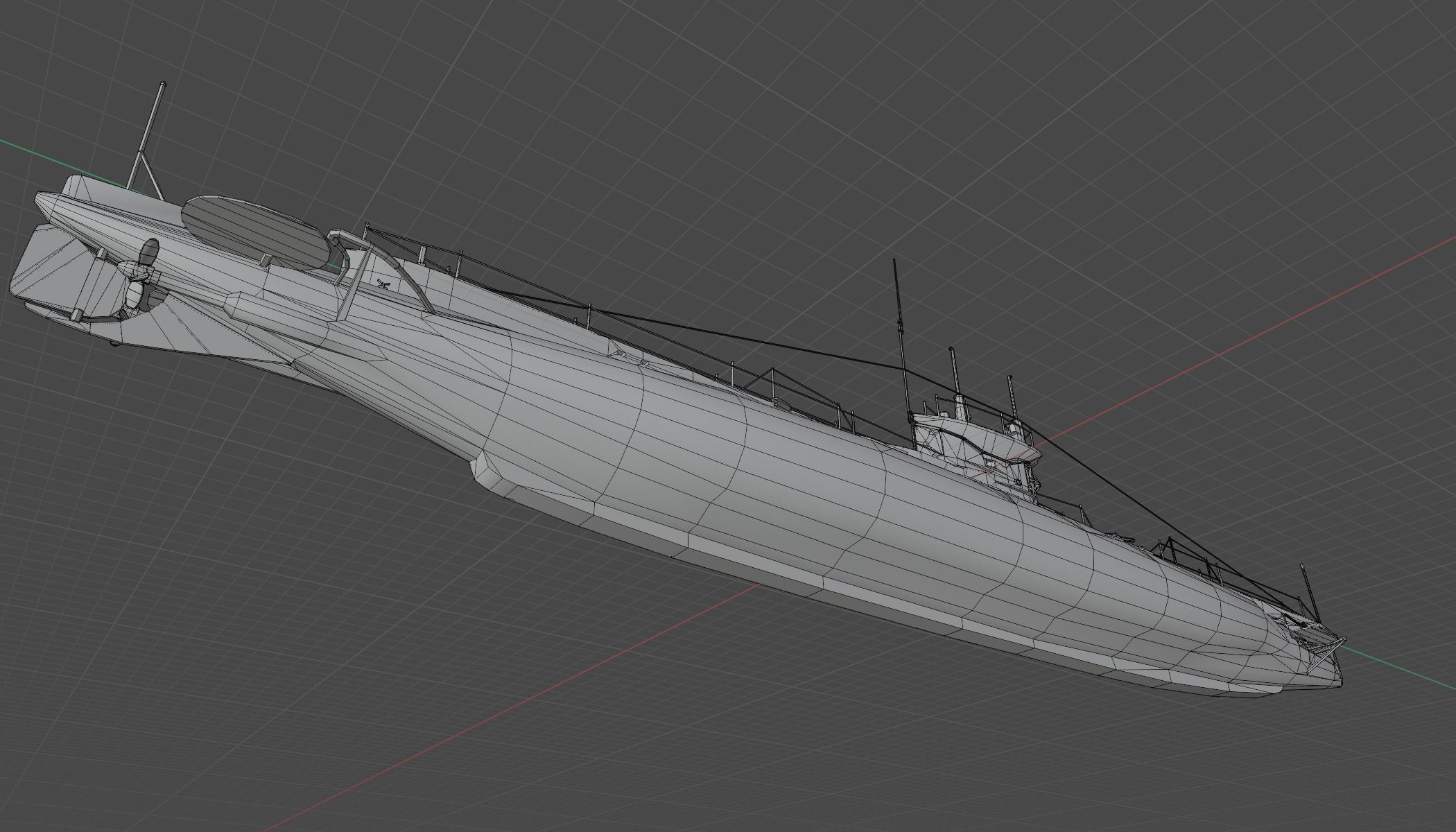 HMS E Class - Submarines Low-poly 3D model_19