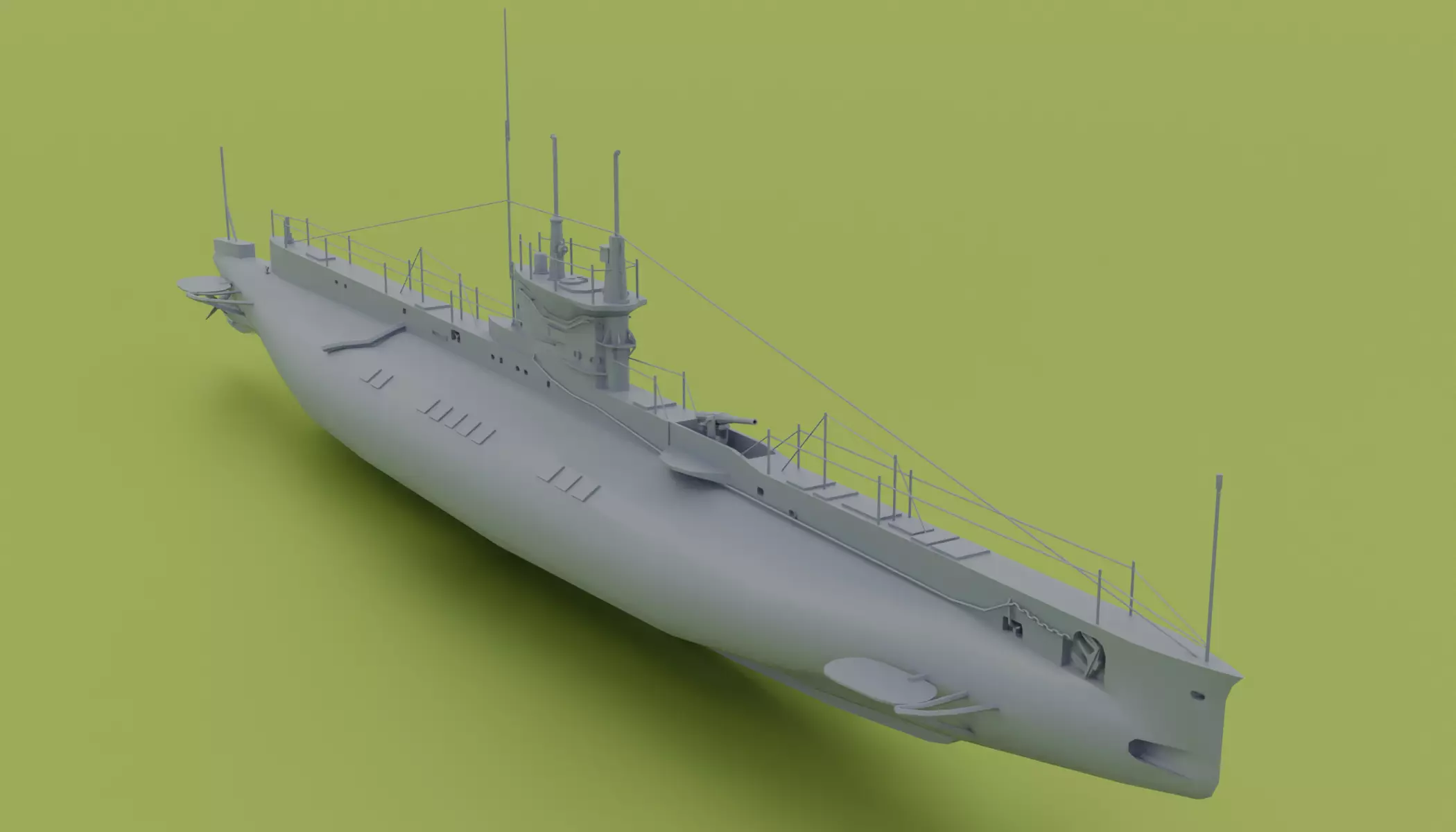 HMS E Class - Submarines Low-poly 3D model_0