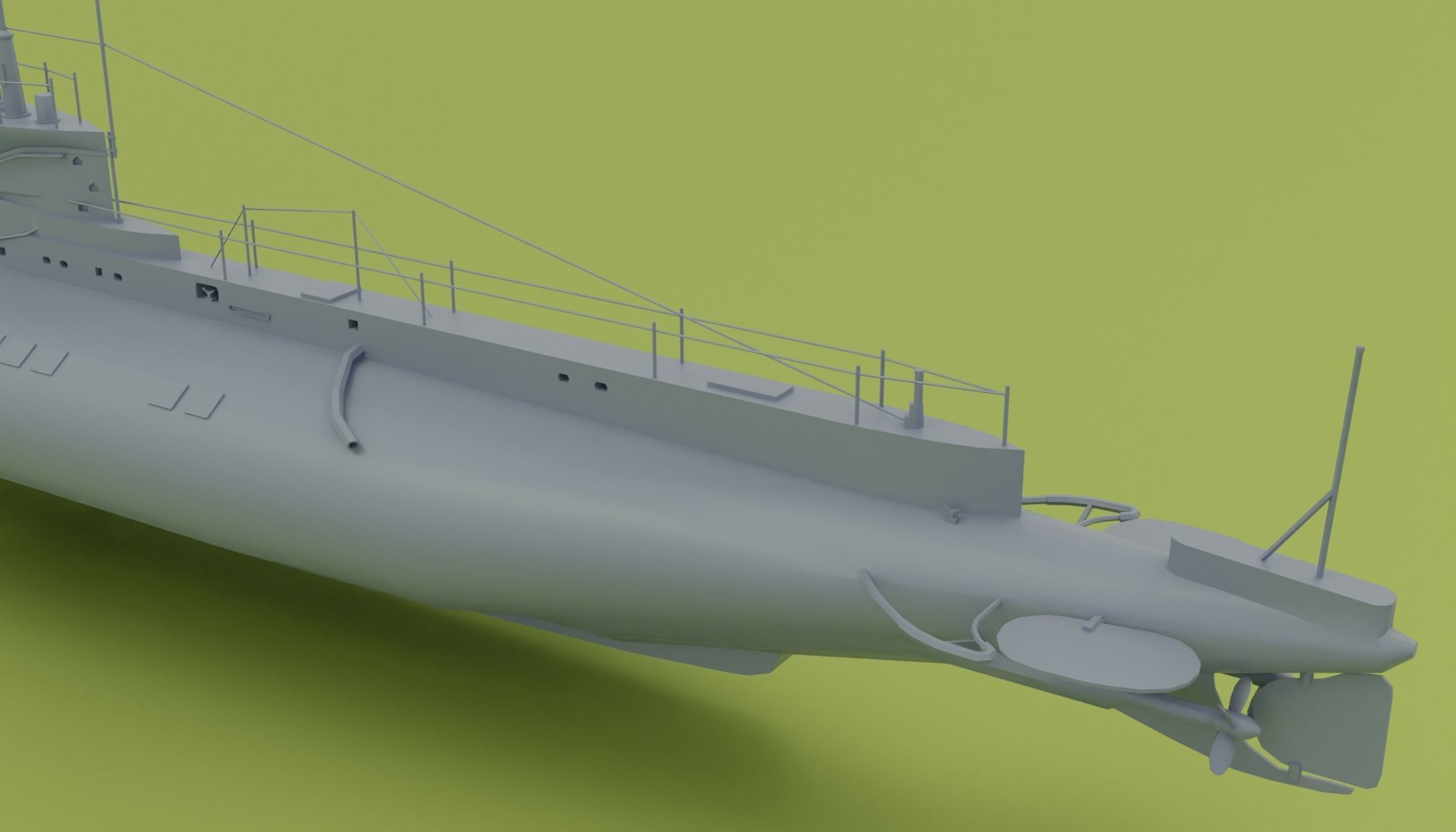 HMS E Class - Submarines Low-poly 3D model_17