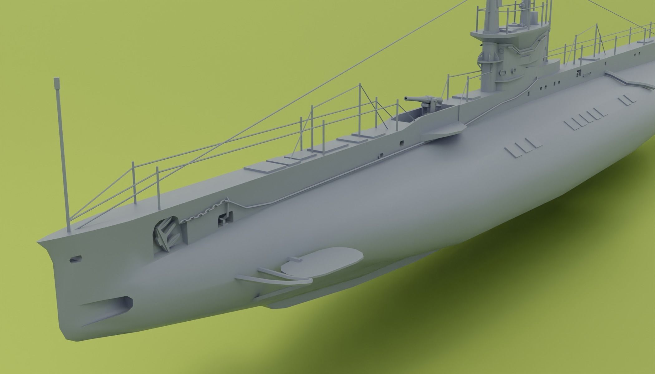 HMS E Class - Submarines Low-poly 3D model_15