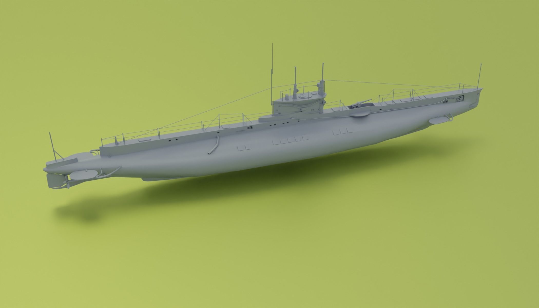 HMS E Class - Submarines Low-poly 3D model_7