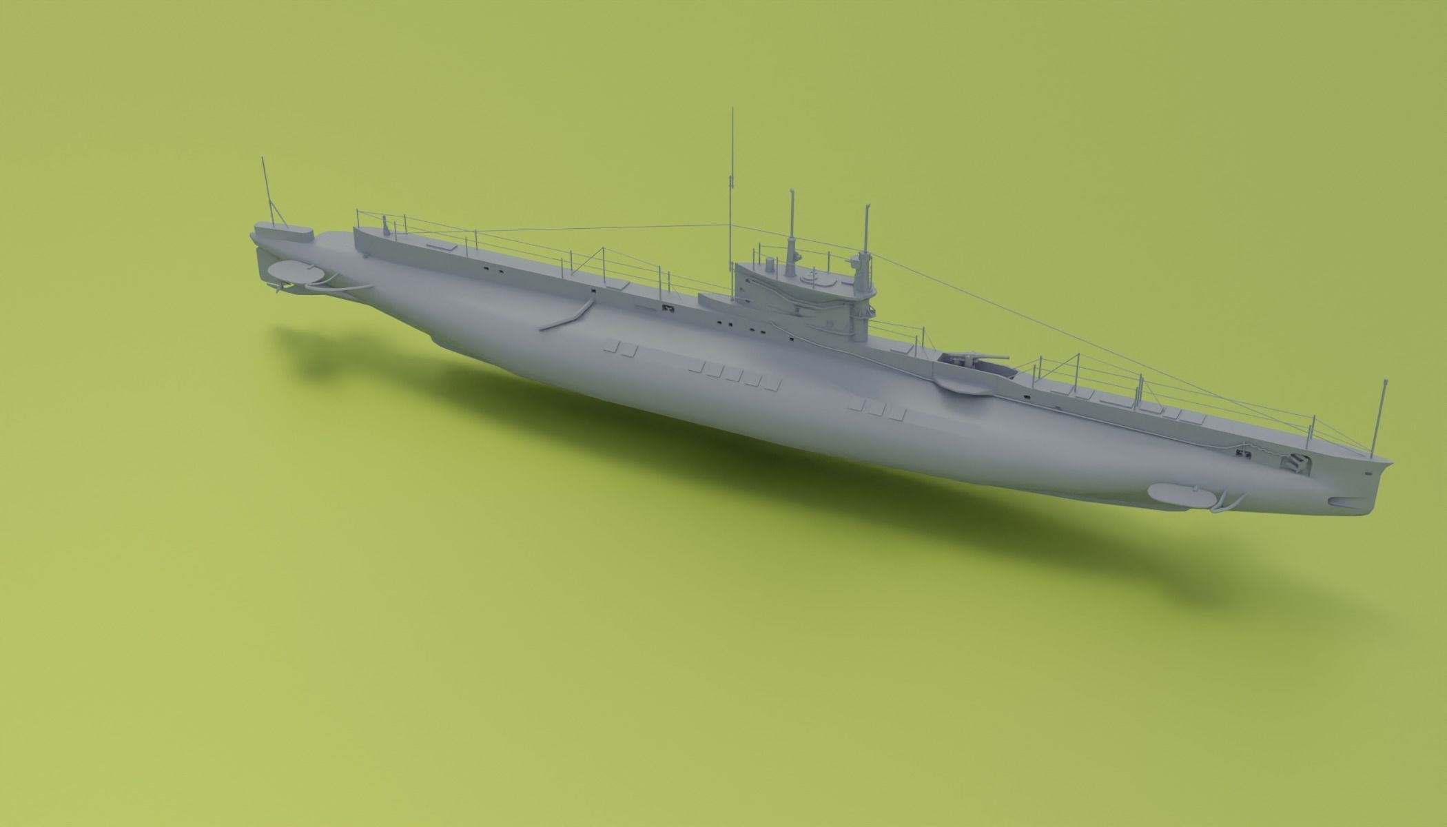 HMS E Class - Submarines Low-poly 3D model_8
