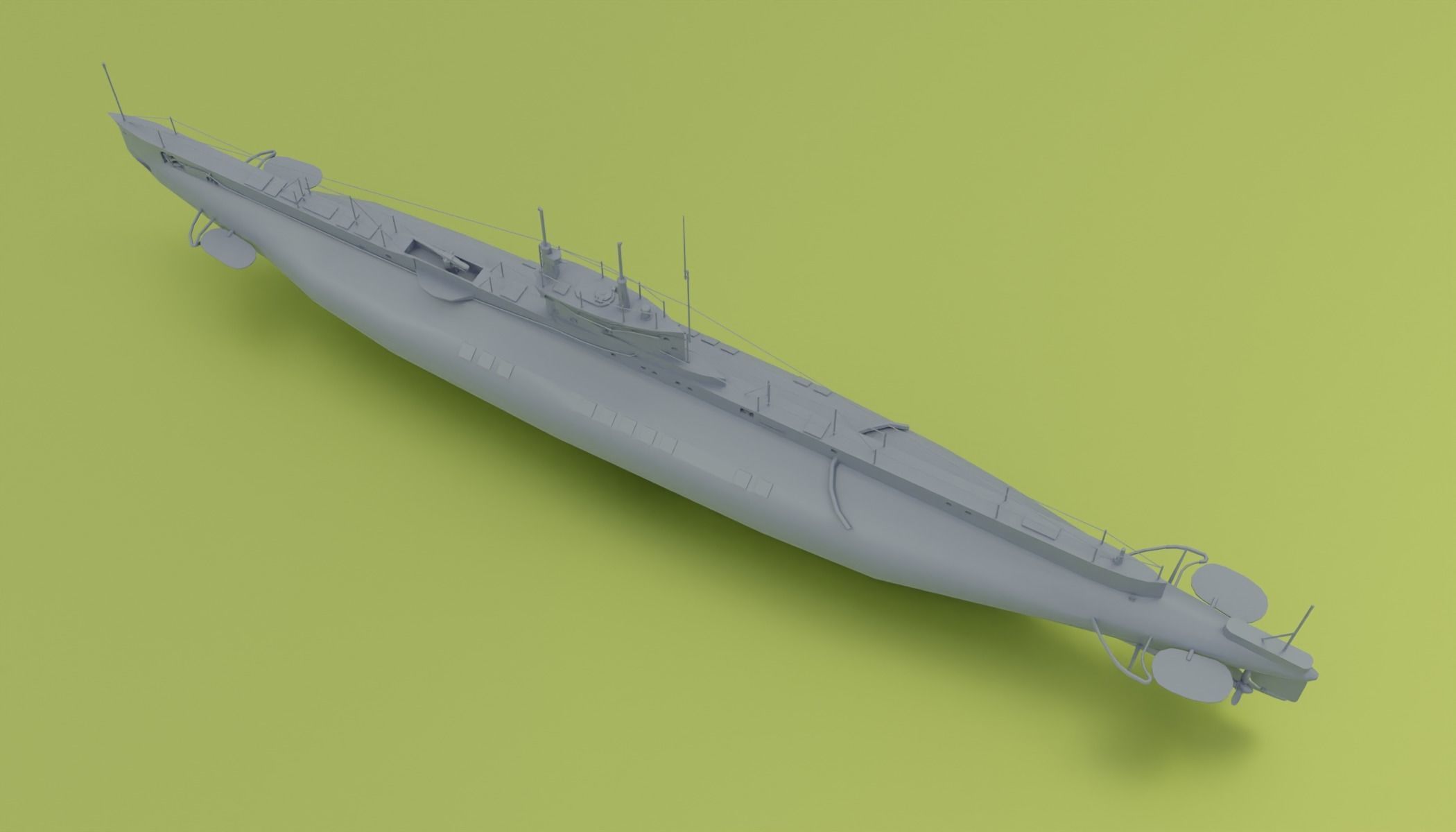 HMS E Class - Submarines Low-poly 3D model_13