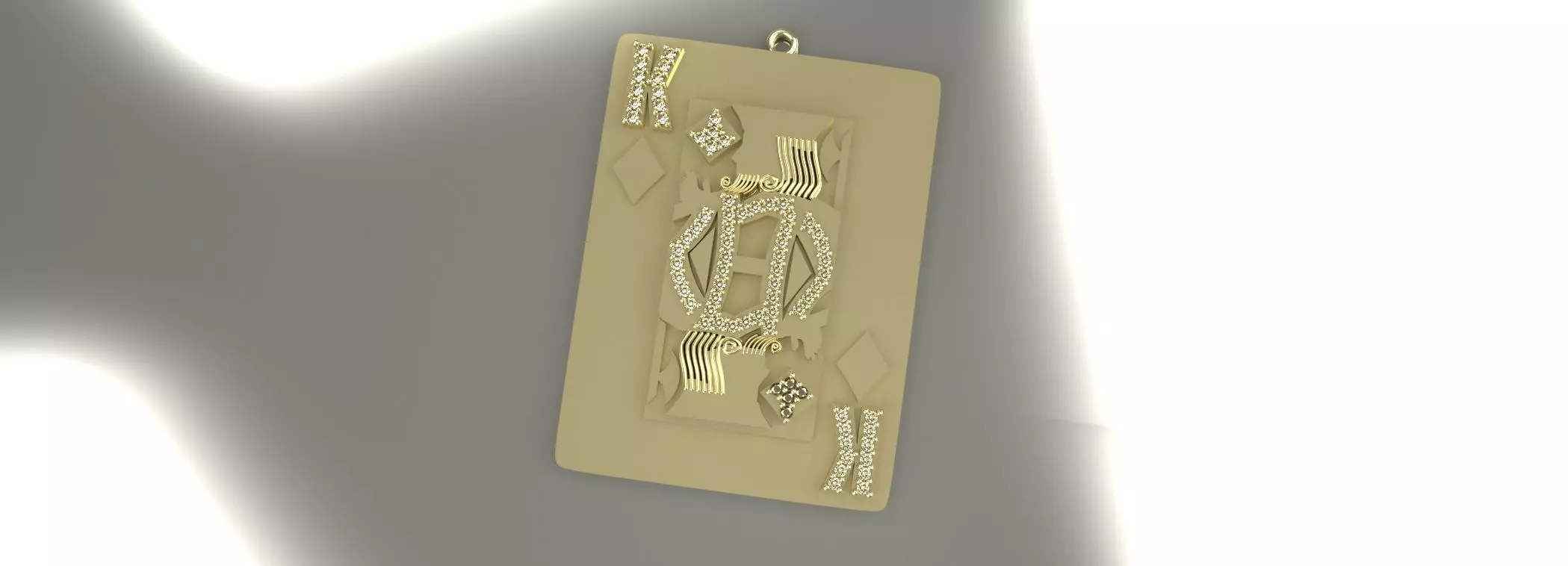 King of Diamonds Gold Pendant Jewelry Silver Platinum Luxury 3D print model