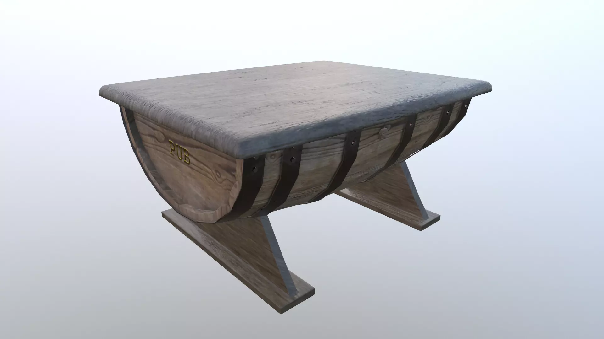 table-barrel barrel stool 3D model_0
