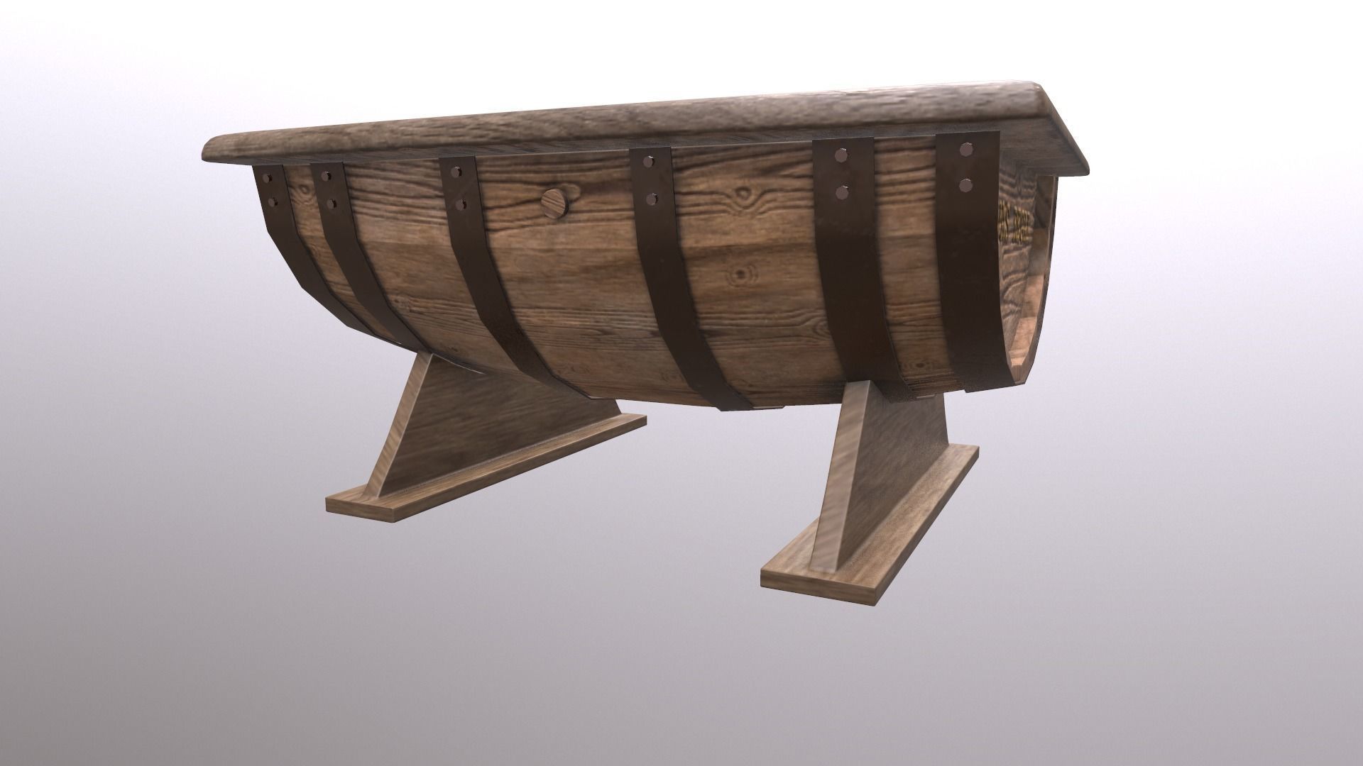 table-barrel barrel stool 3D model_2