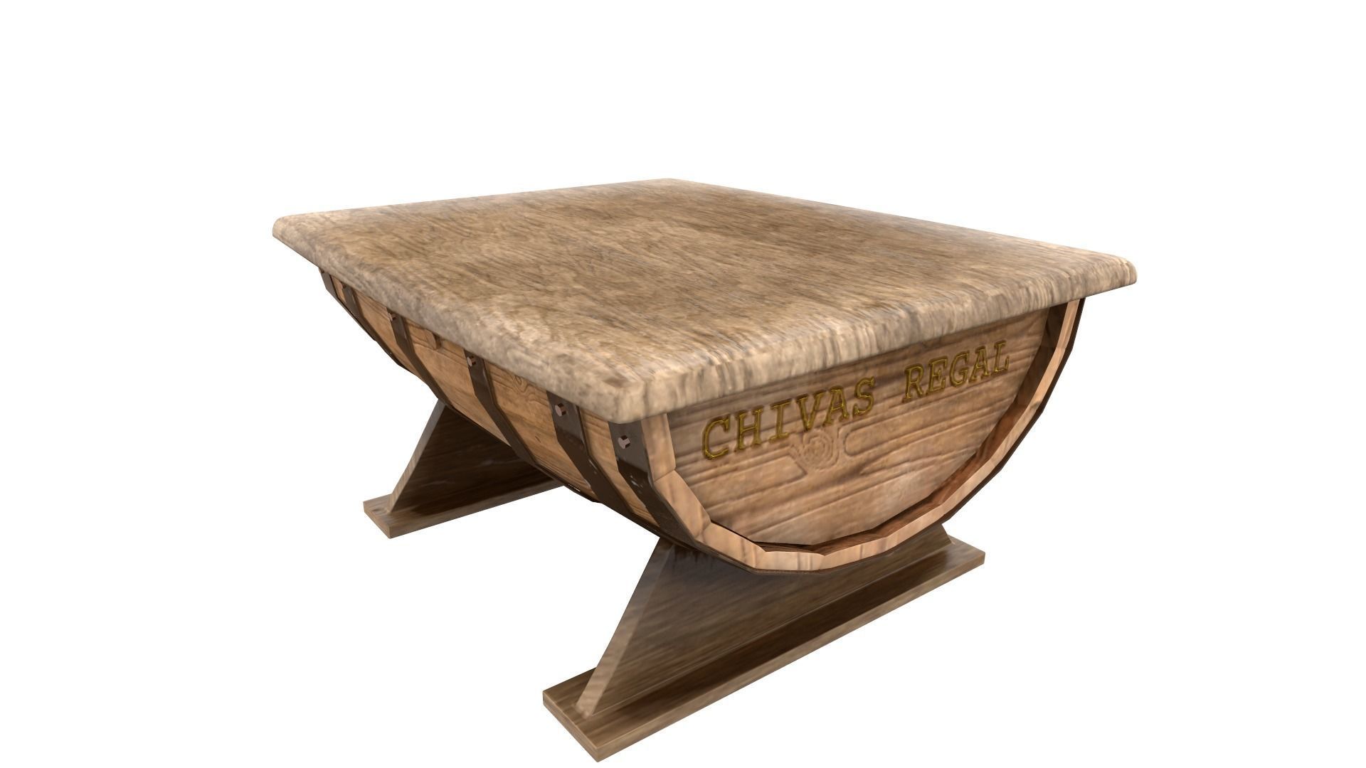 table-barrel barrel stool 3D model_1