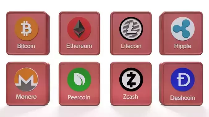 Decorative coin logo set 3D print model