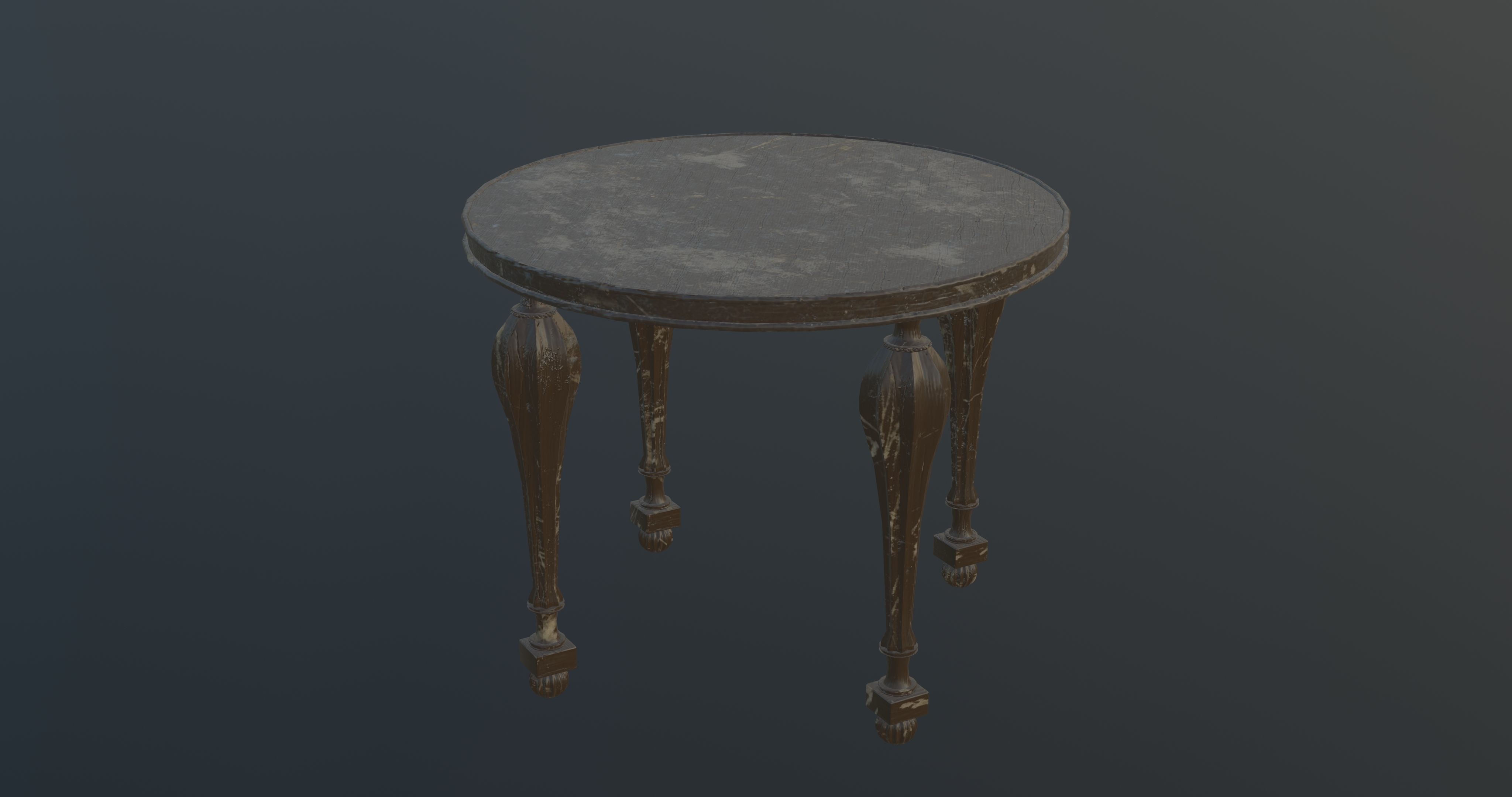 Victorian Wood Table Free 3D model_4
