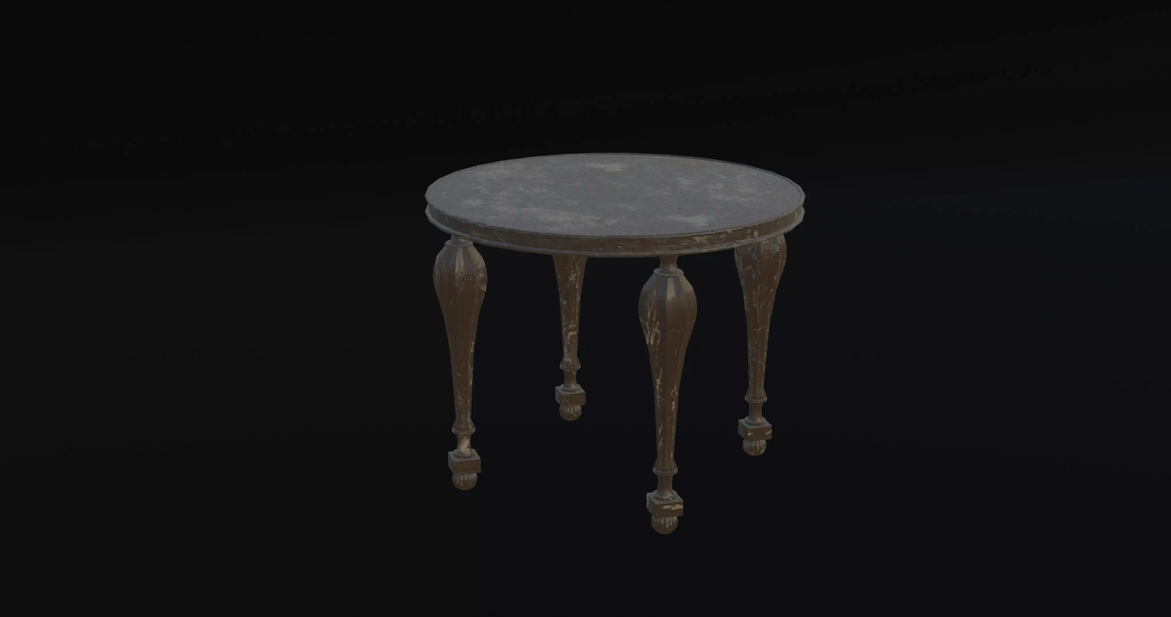 Victorian Wood Table Free 3D model_0