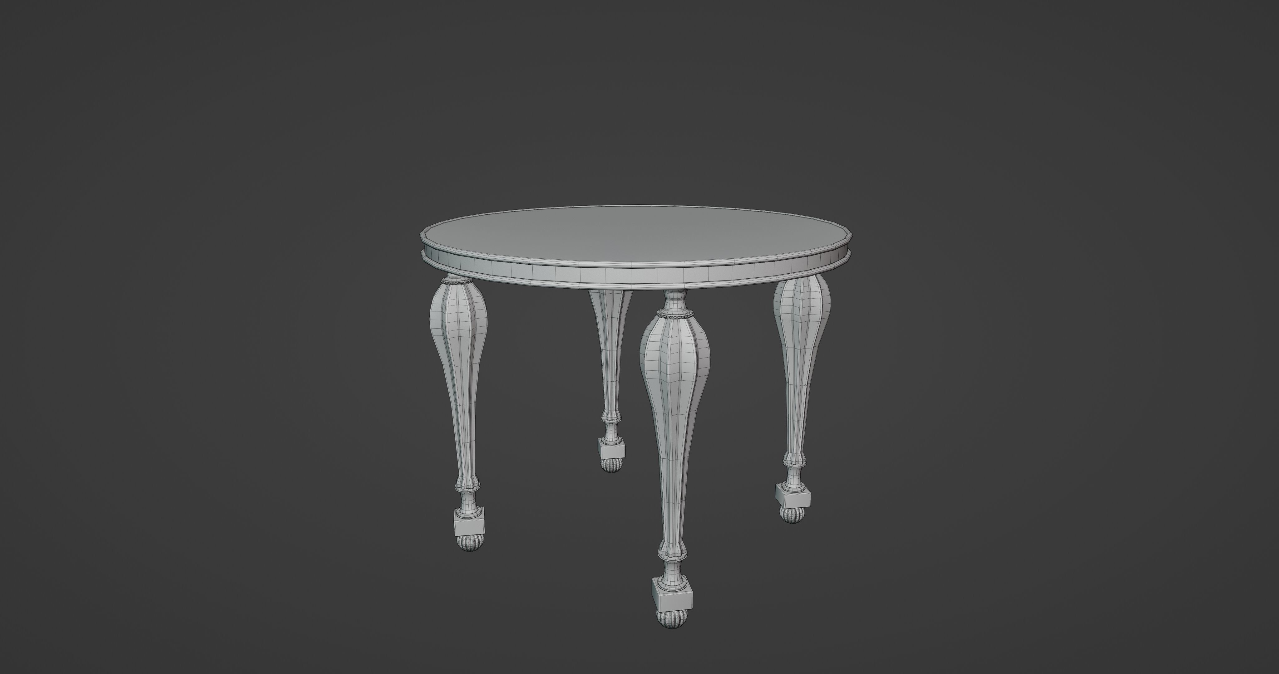 Victorian Wood Table Free 3D model_3