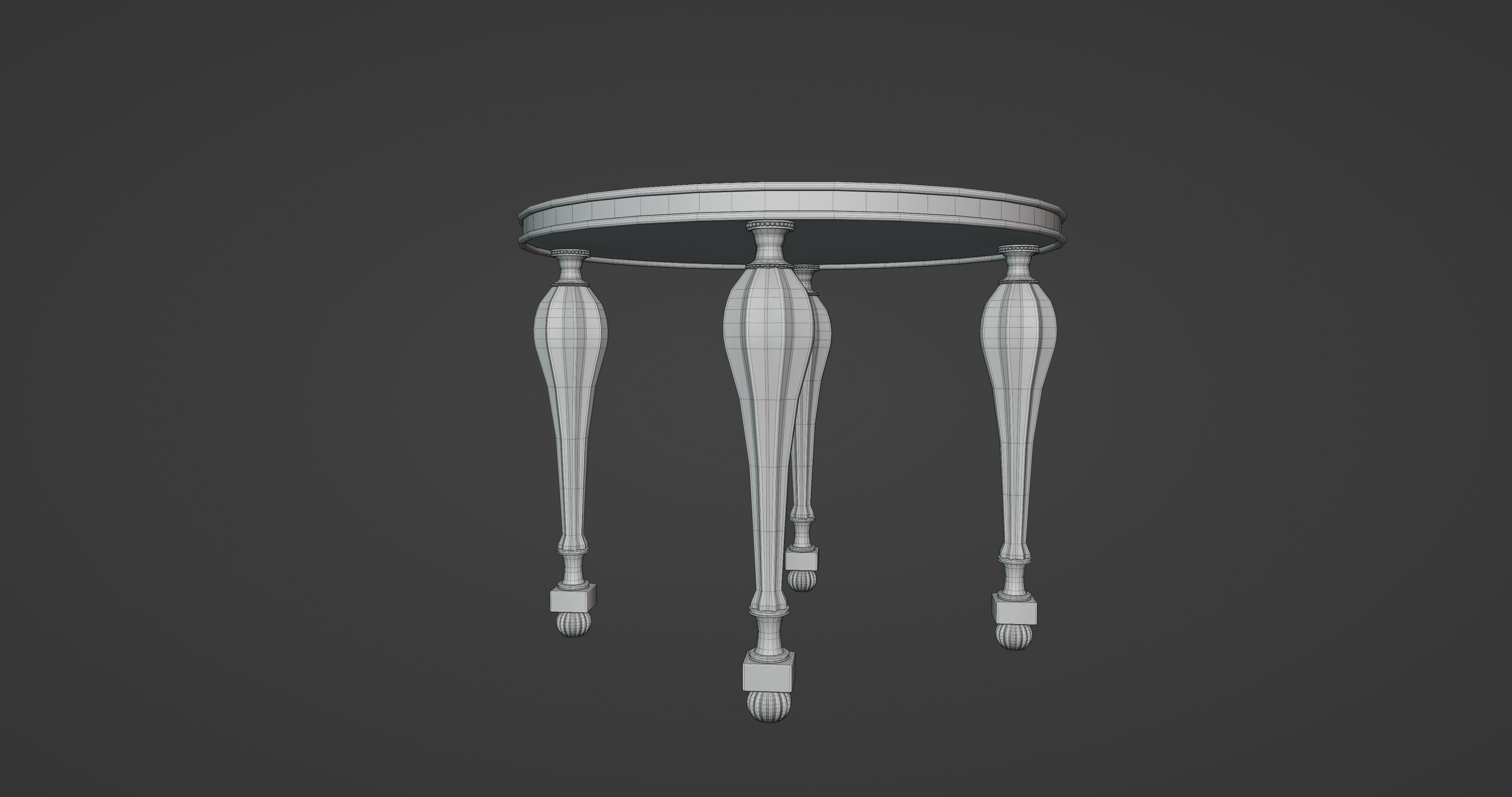 Victorian Wood Table Free 3D model_2