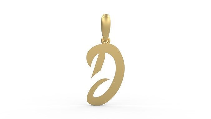 Initial Letters Pendant Rosala D 3D print model